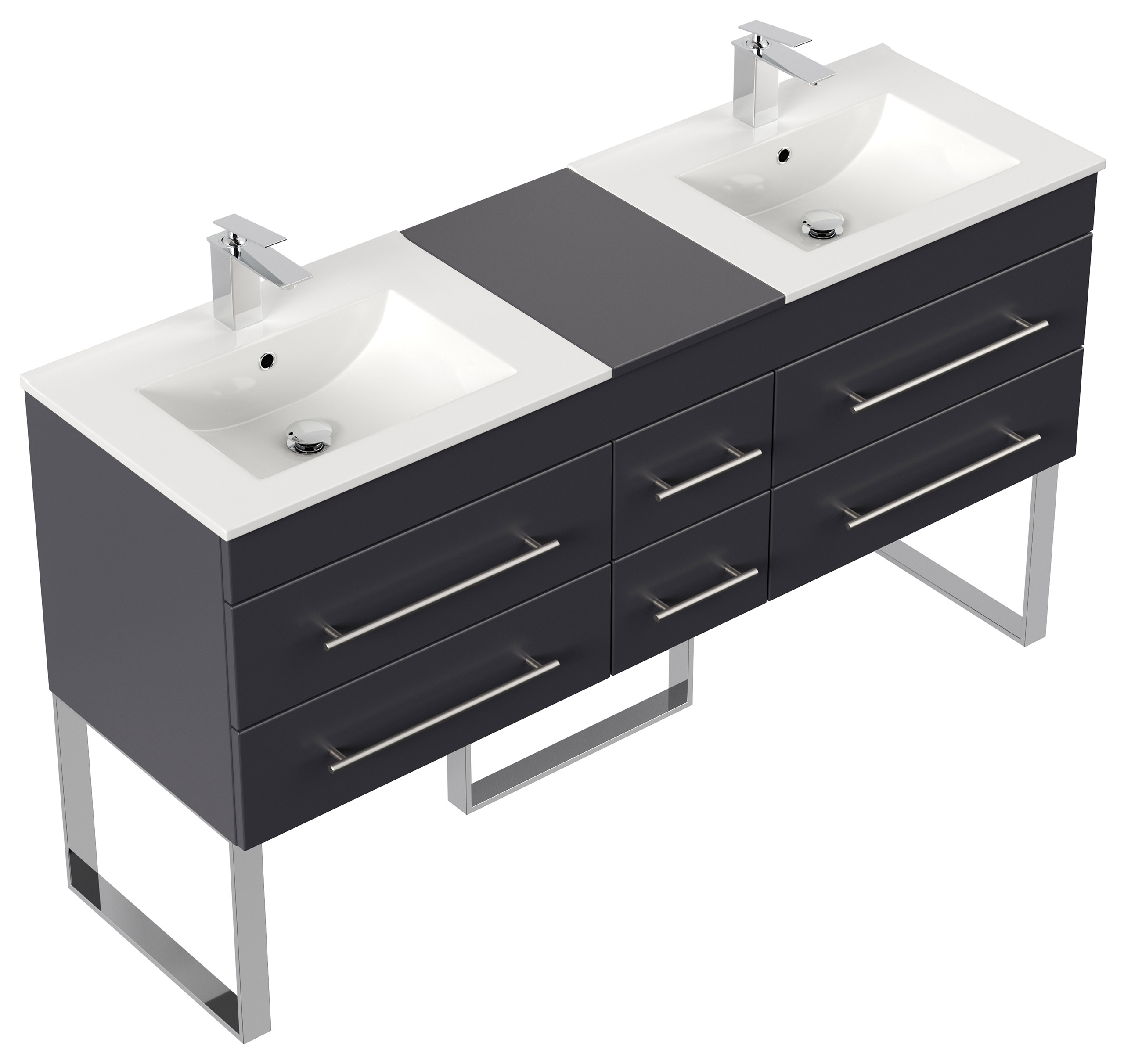 Stand Badmöbel Roma XL SoftClose anthrazit