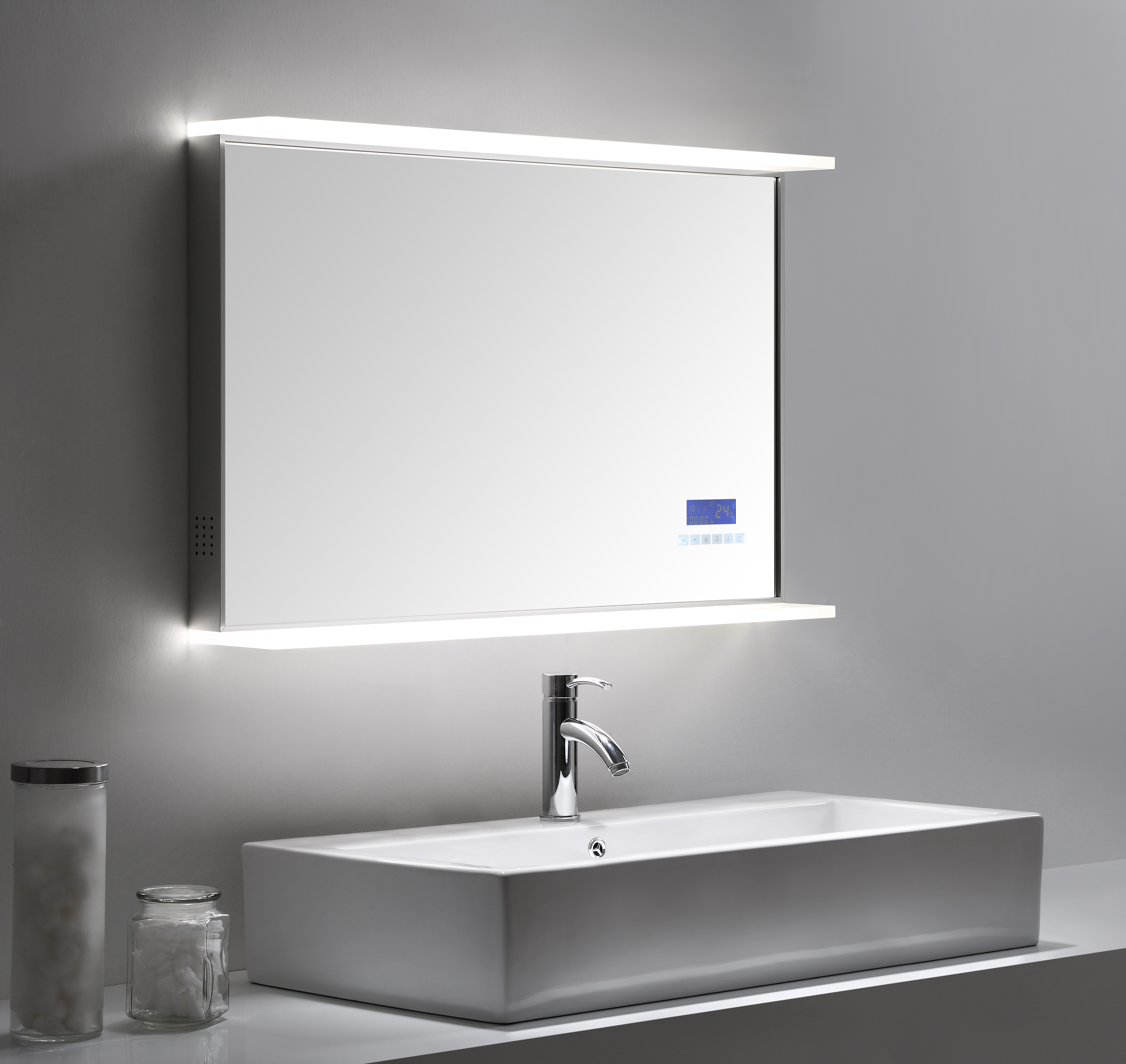 Smart Home LED Spiegel 90x60 cm mit Touch Bedienung