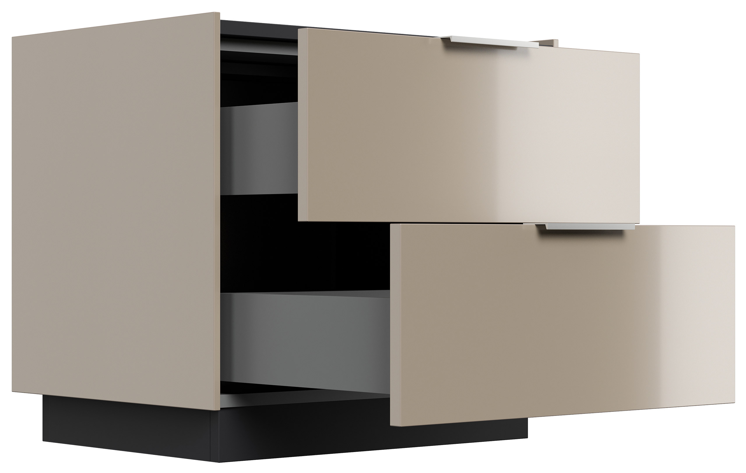 Design Nachttisch Kommode Artem 60cm B, 2 Softeinzüge lackiert Kubanit