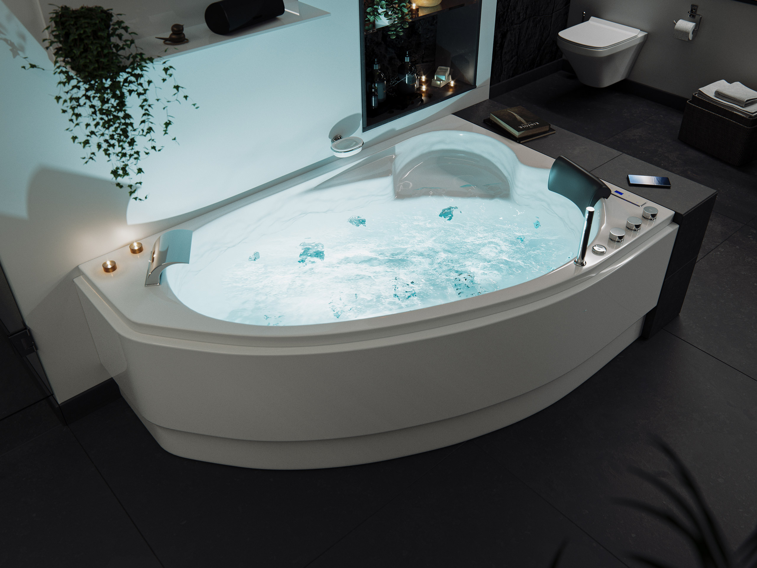 Whirlpool Constantin 170x110 rechts Made in Germany 18 Düsen mit Armatur