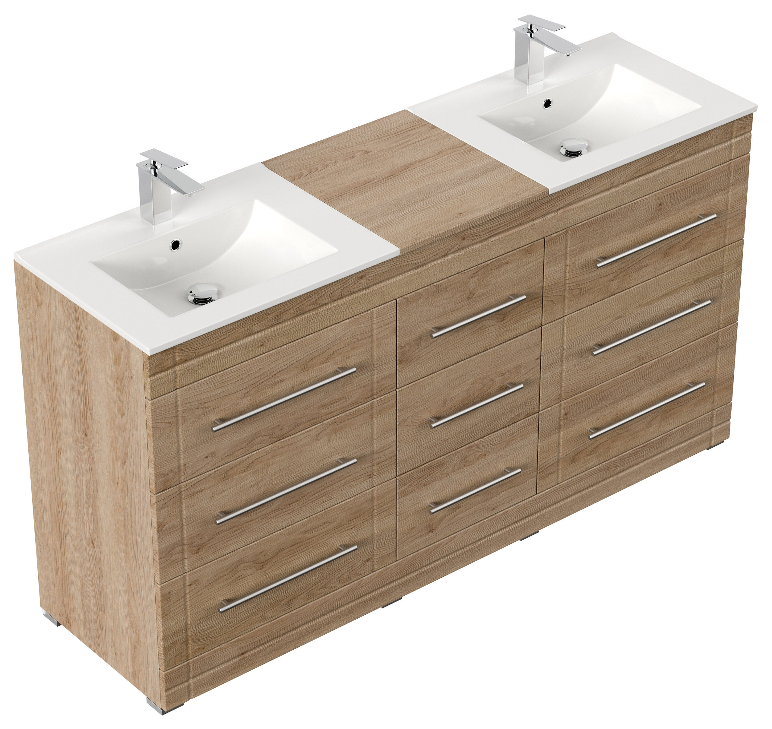 Stand Badmöbel Cosmo Modern SoftClose eiche hell