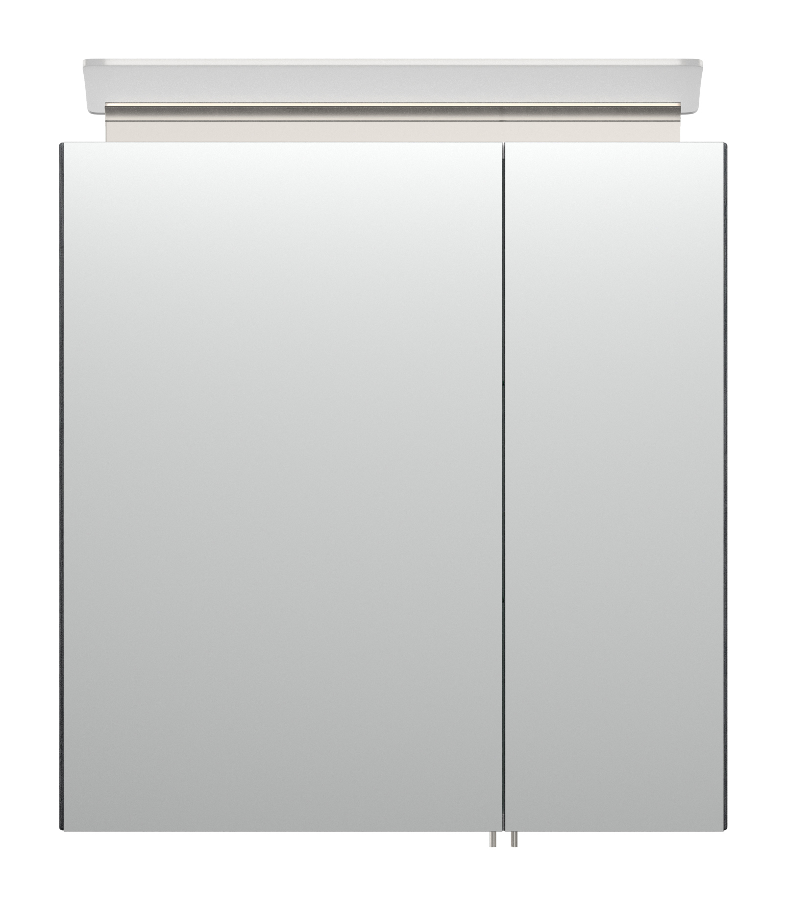 Spiegelschrank 60cm inkl. Design LED-Lampe und Glasböden anthrazit gemasert