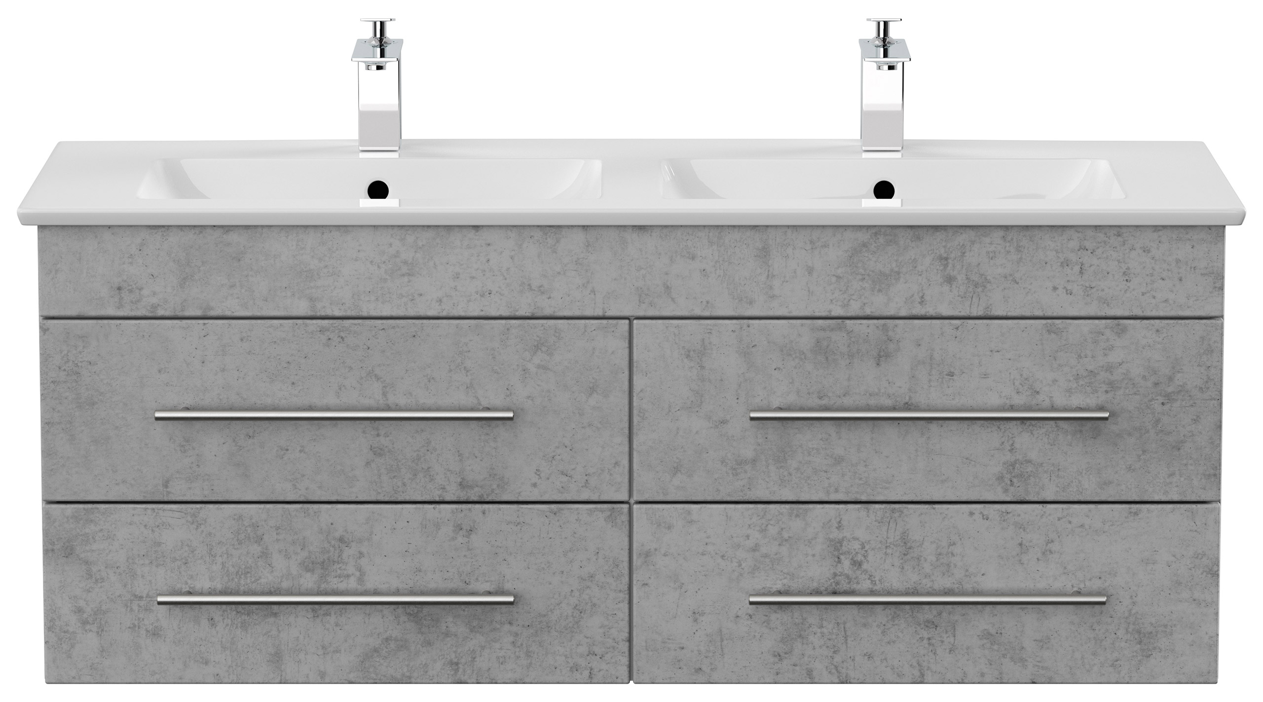 Badmöbel mit Villeroy & Boch Venticello Waschbecken 130 cm Doppel B beton