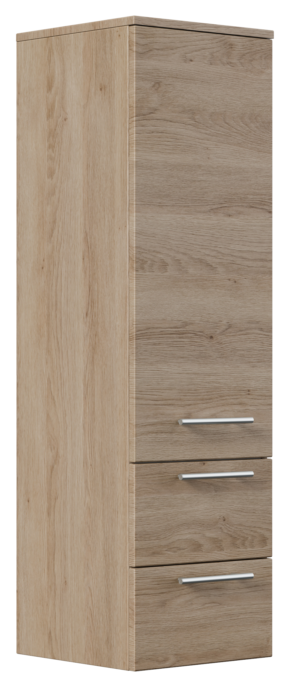Hochschrank 120 cm eiche hell mit Glaseinlagen