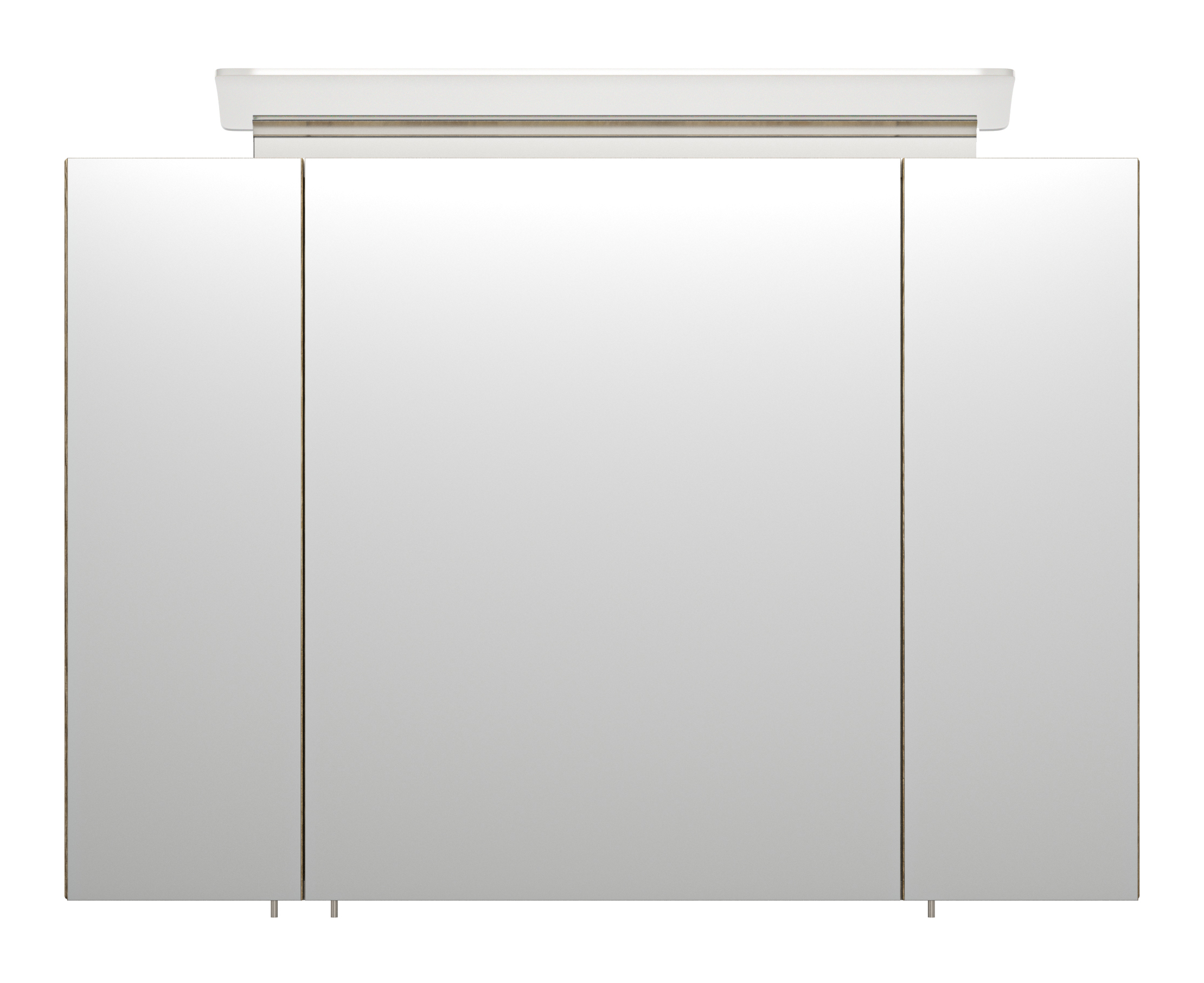 Spiegelschrank 90cm inkl. Design LED-Lampe und Glasböden eiche hell