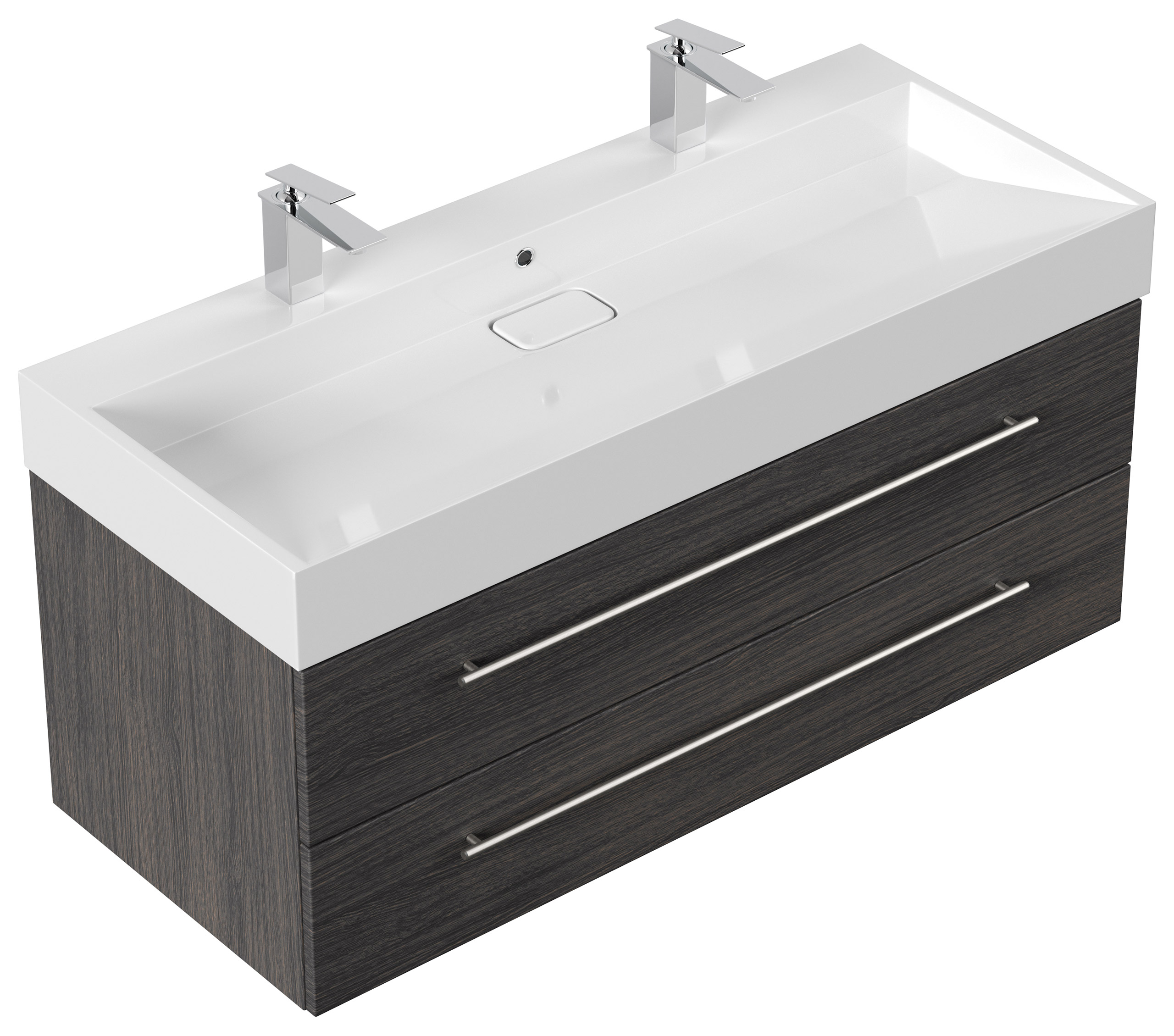 Badmöbel Design 1200 Doppel anthrazit gemasert