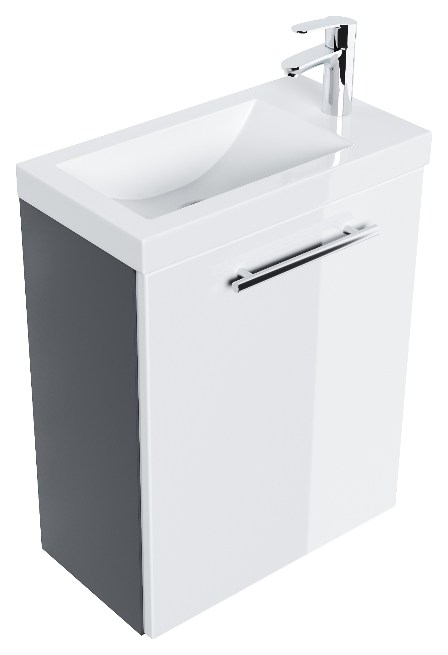 Badmöbel Salona 50 cm Weiss / Grafit