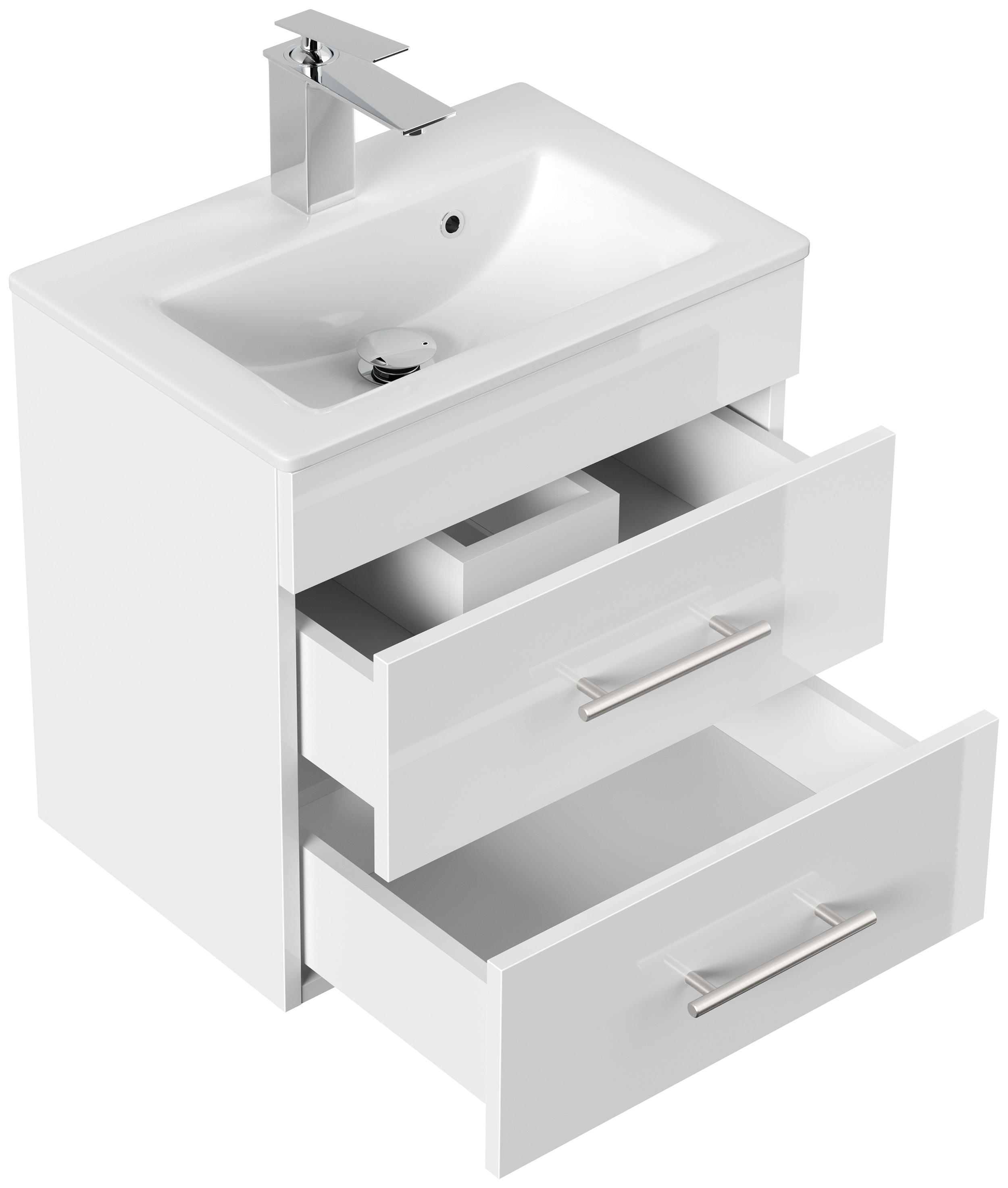 Badmöbel Mars 500 SlimLine SoftClose weiss hochglanz