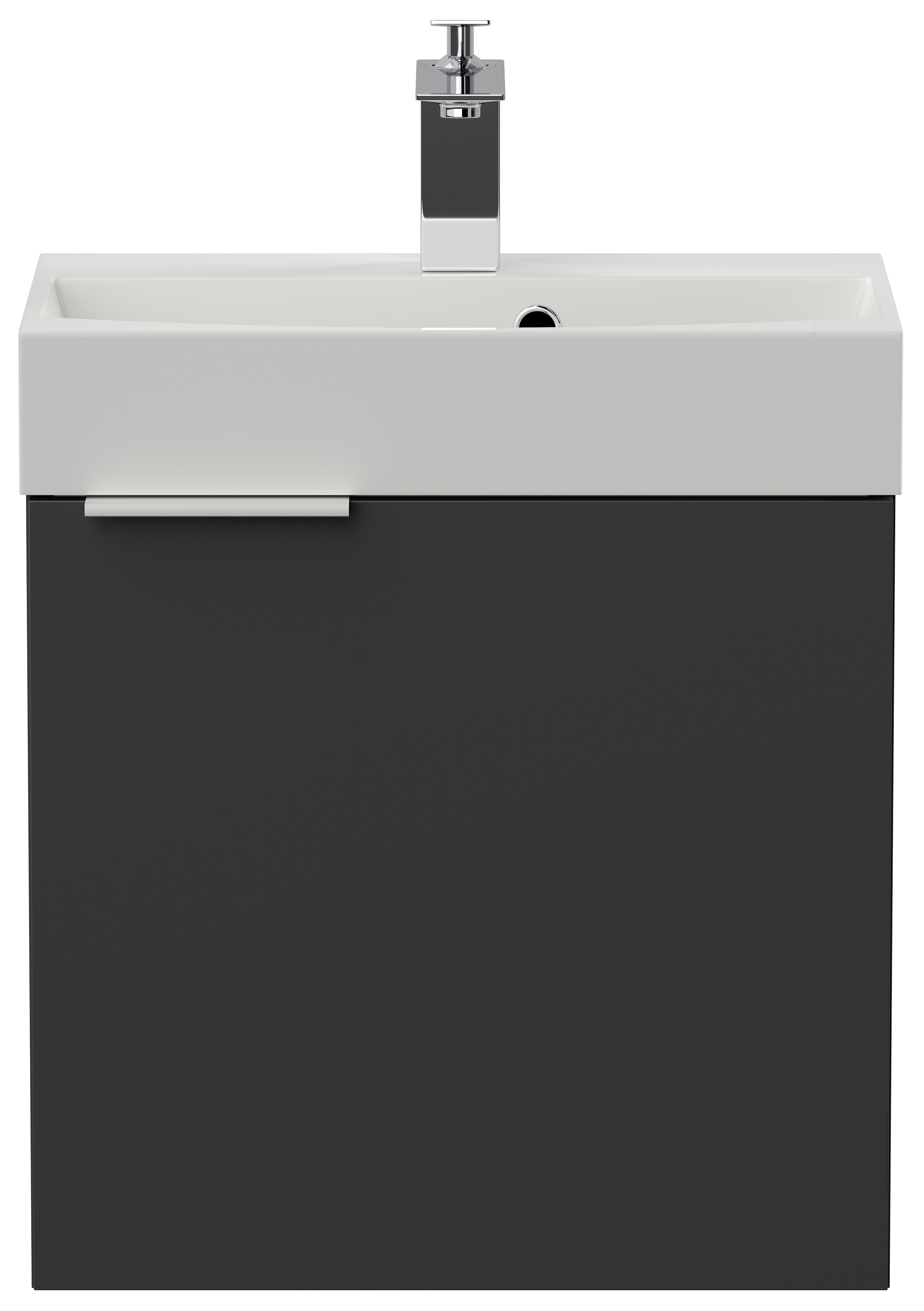 Gäste WC Badmöbel Kubus Slimline 50cm SoftClose grafit