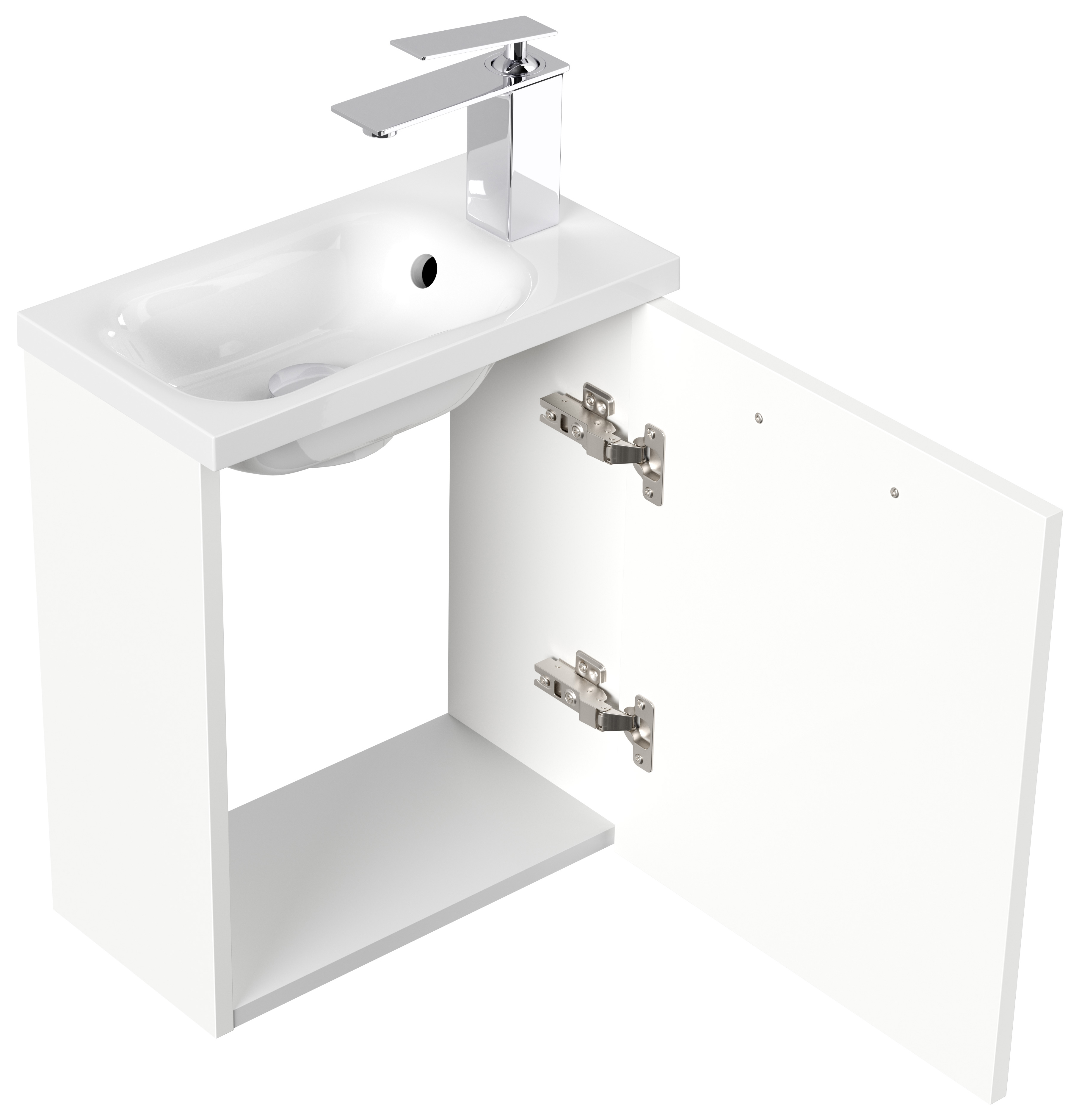 Gäste WC Badmöbel Pico Slimline 40cm SoftClose weiß hochglanz