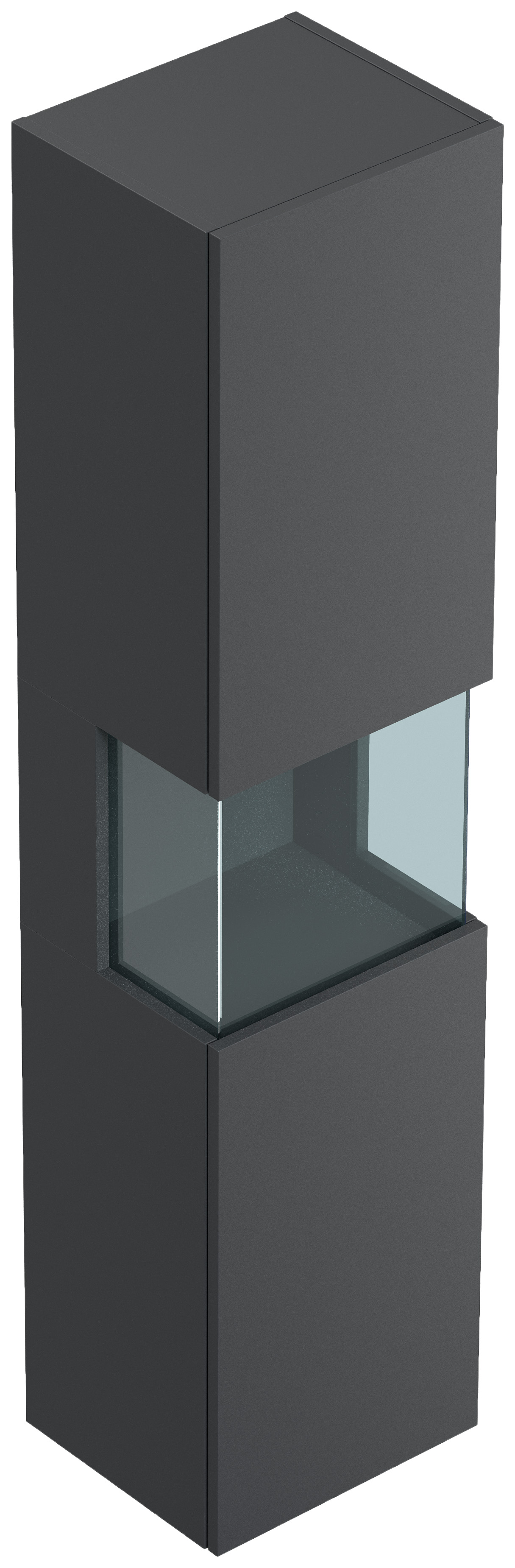 Doppel-Badmöbel Set Taifun 4tlg.120cm LED Spiegel 3er Boxen & Hochschrank Grafit