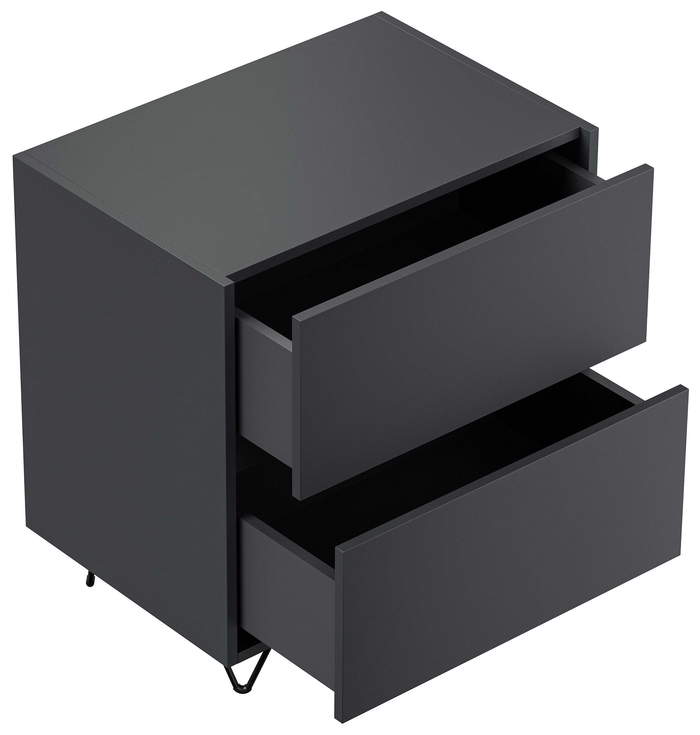 Nachttisch Kommode You 60cm 2 SoftClose stehend Grafit Softtouch