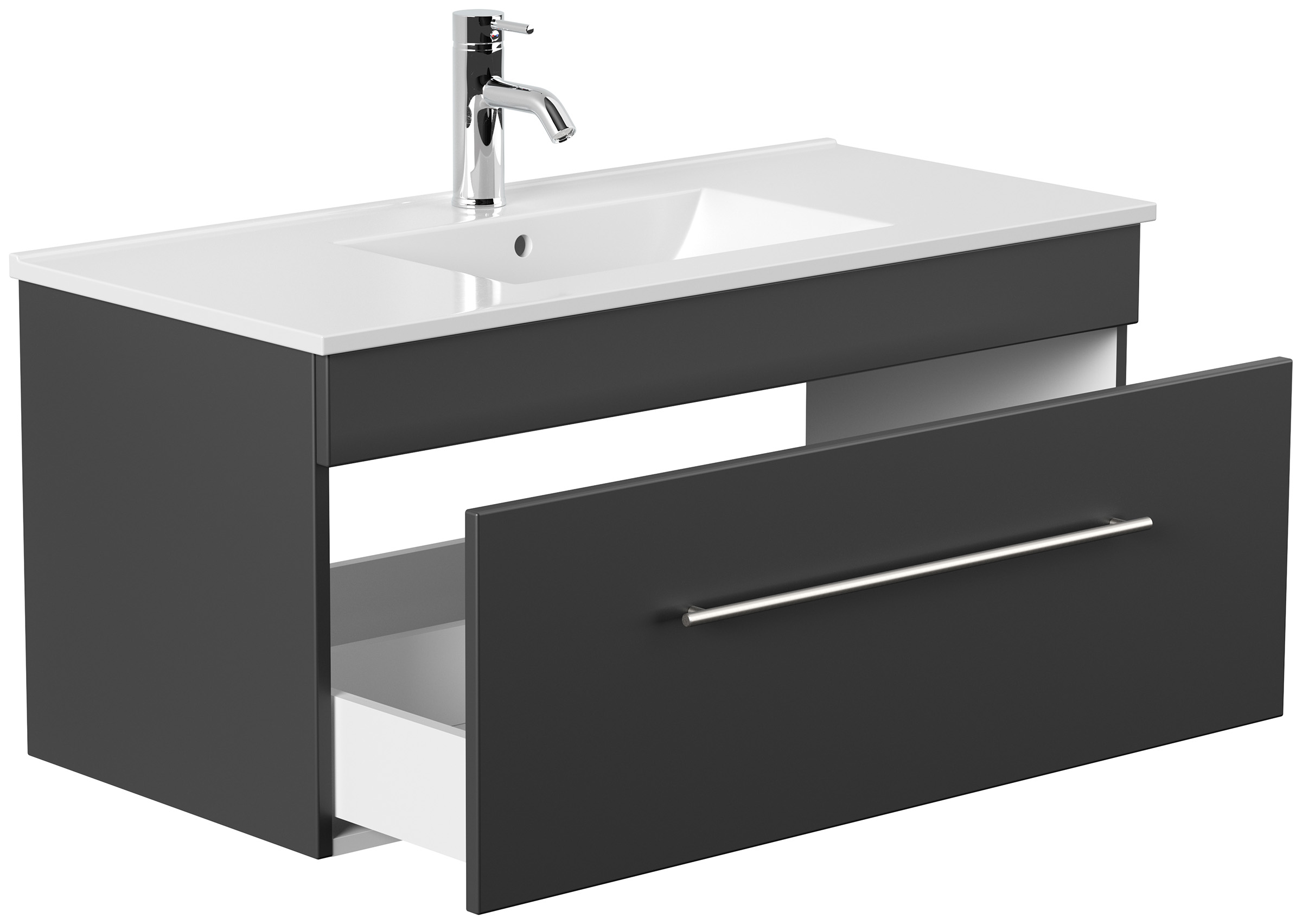 Badmöbel Linea 100cm SoftClose schwarz