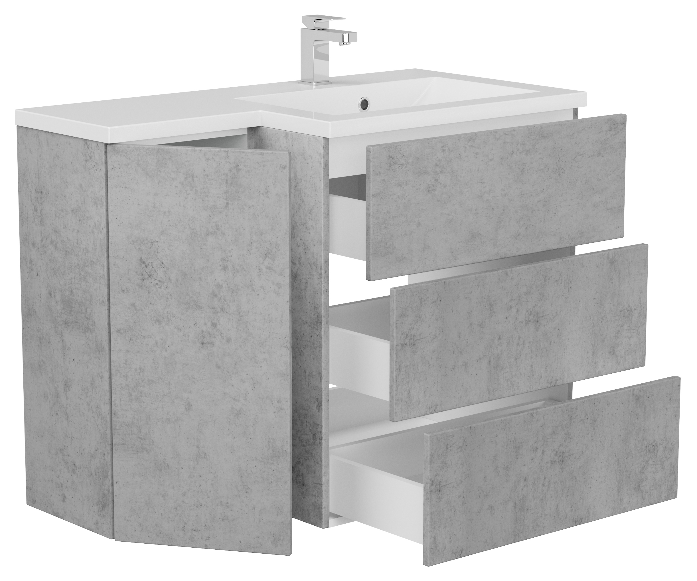 Badblock Adelia links SoftClose beton