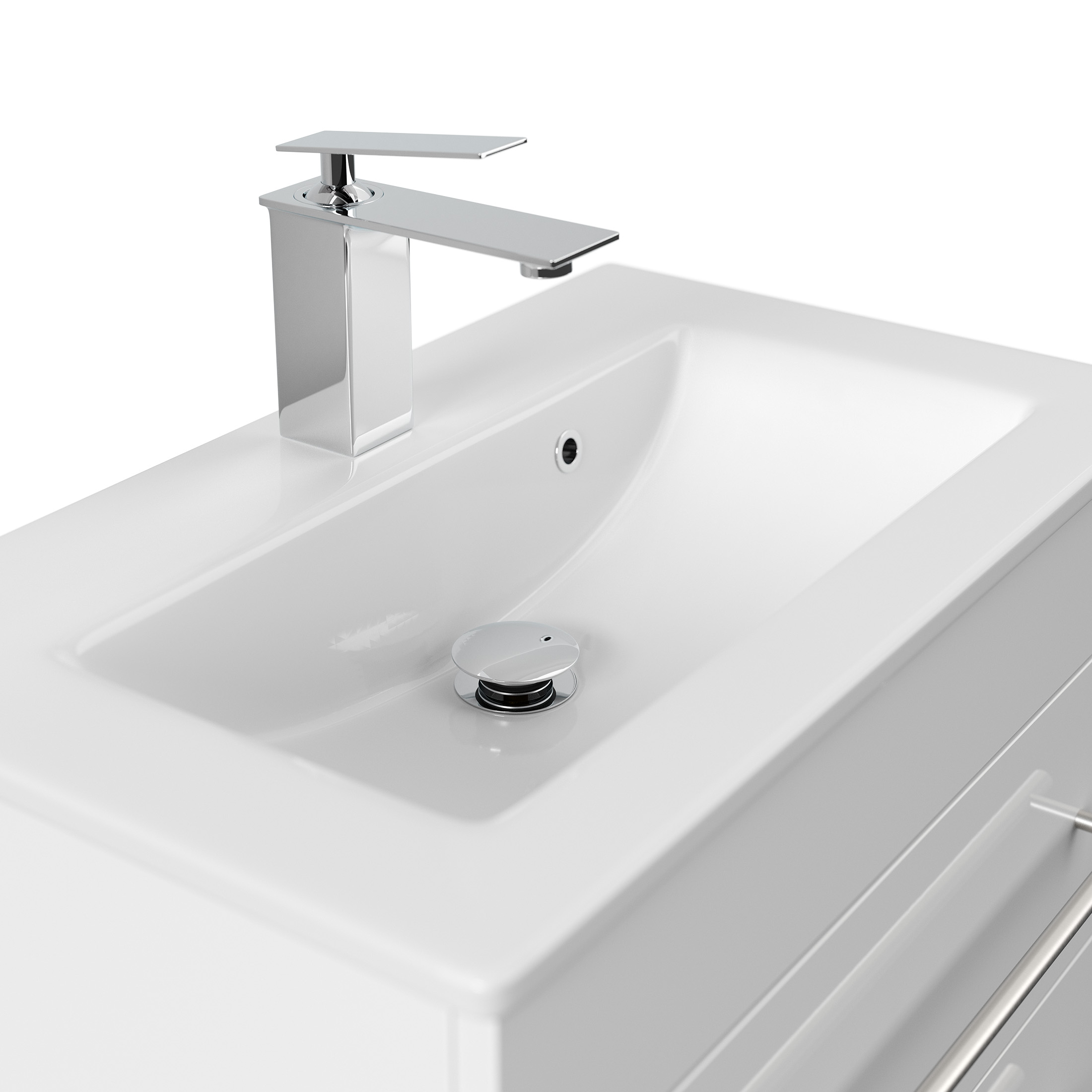 Badmöbel Mars 600 SlimLine SoftClose weiss hochglanz