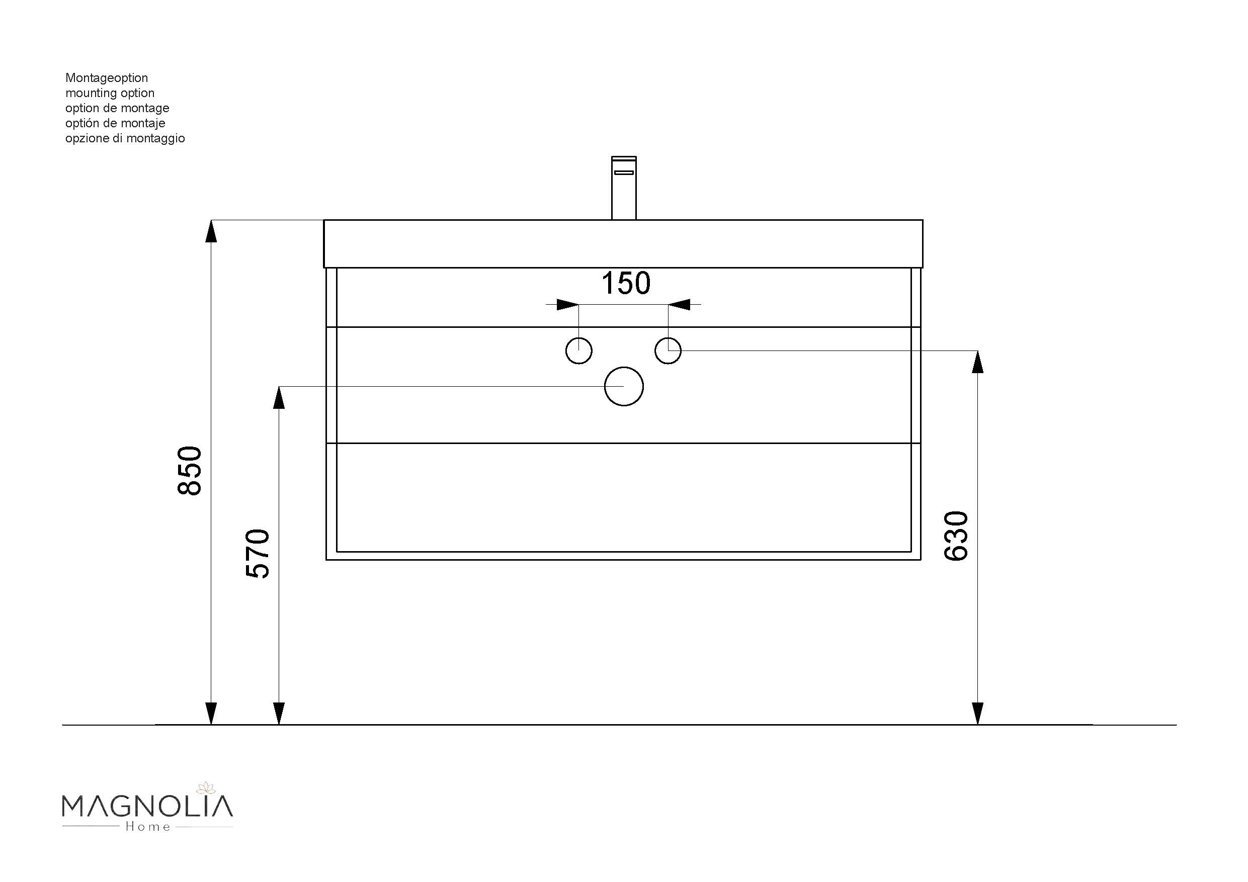 Badmöbel Bella 100 mit runder Front SoftClose lackiert weiss matt