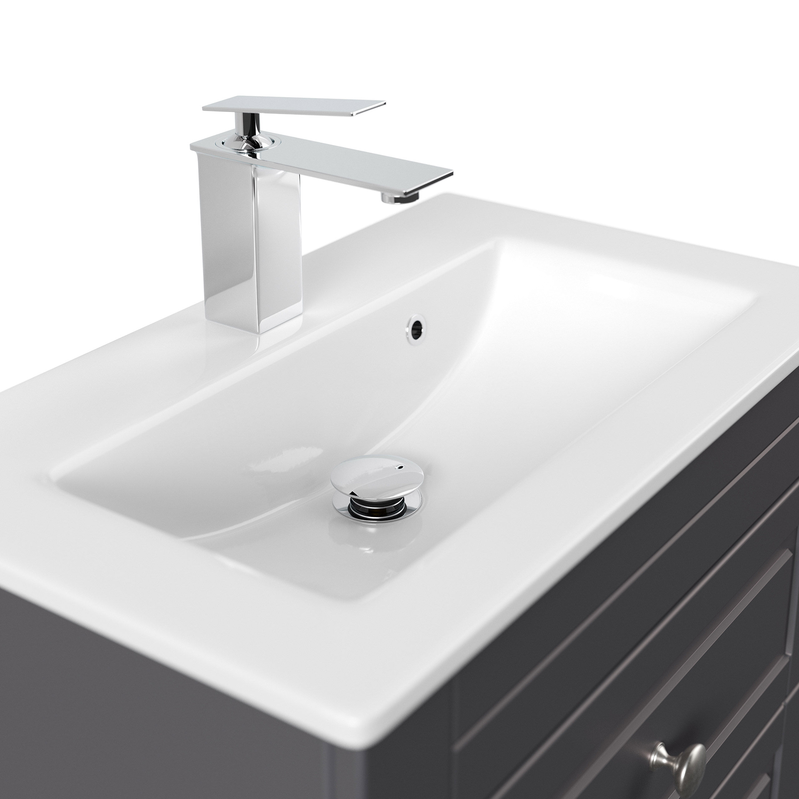 Badmöbel Mars 600 SlimLine Cottage SoftClose anthrazit