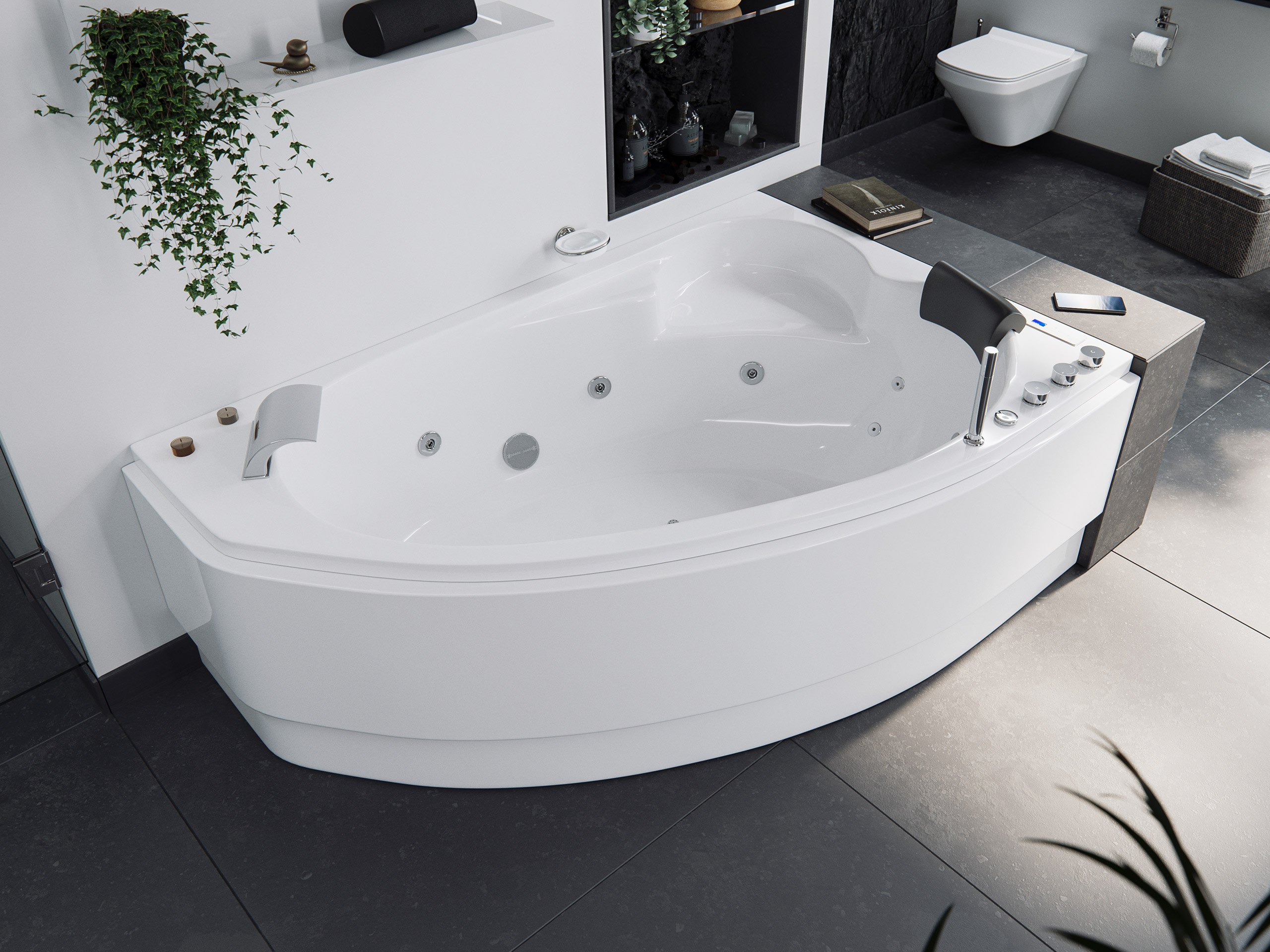 Whirlpool Constantin 170x110 rechts Made in Germany 18 Düsen mit Armatur