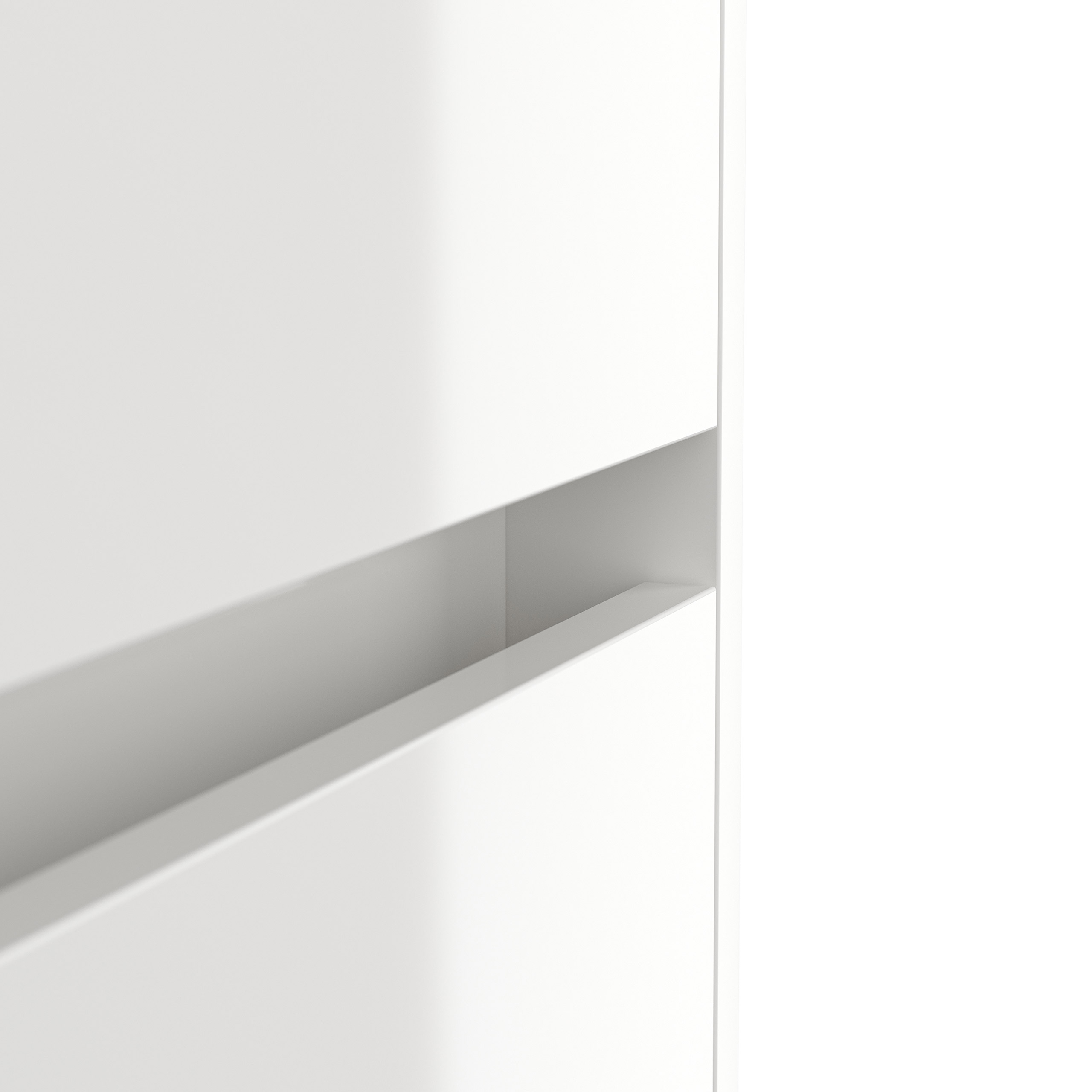 Design Sideboard Kommode Rauk 80cm 3 Greifraum SoftClose 1 Tür Weiß hochglanz