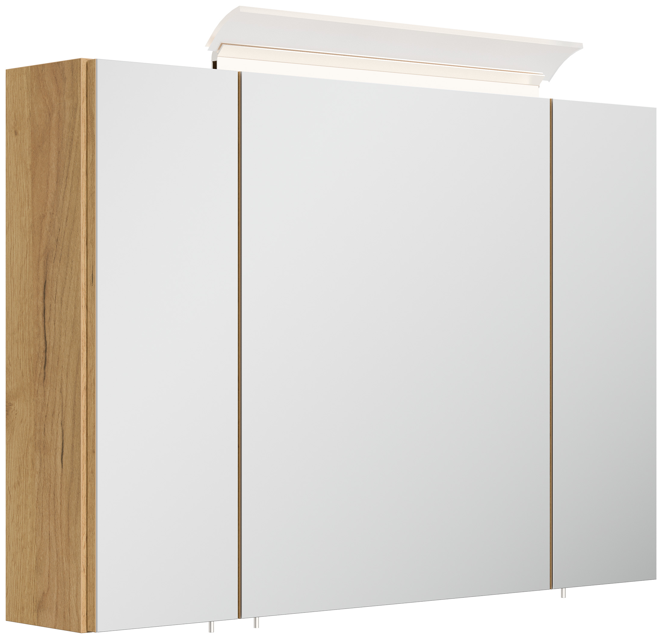 Badmöbel Set Firenze 90 2tlg. Spiegelschrank Softclose eiche gold