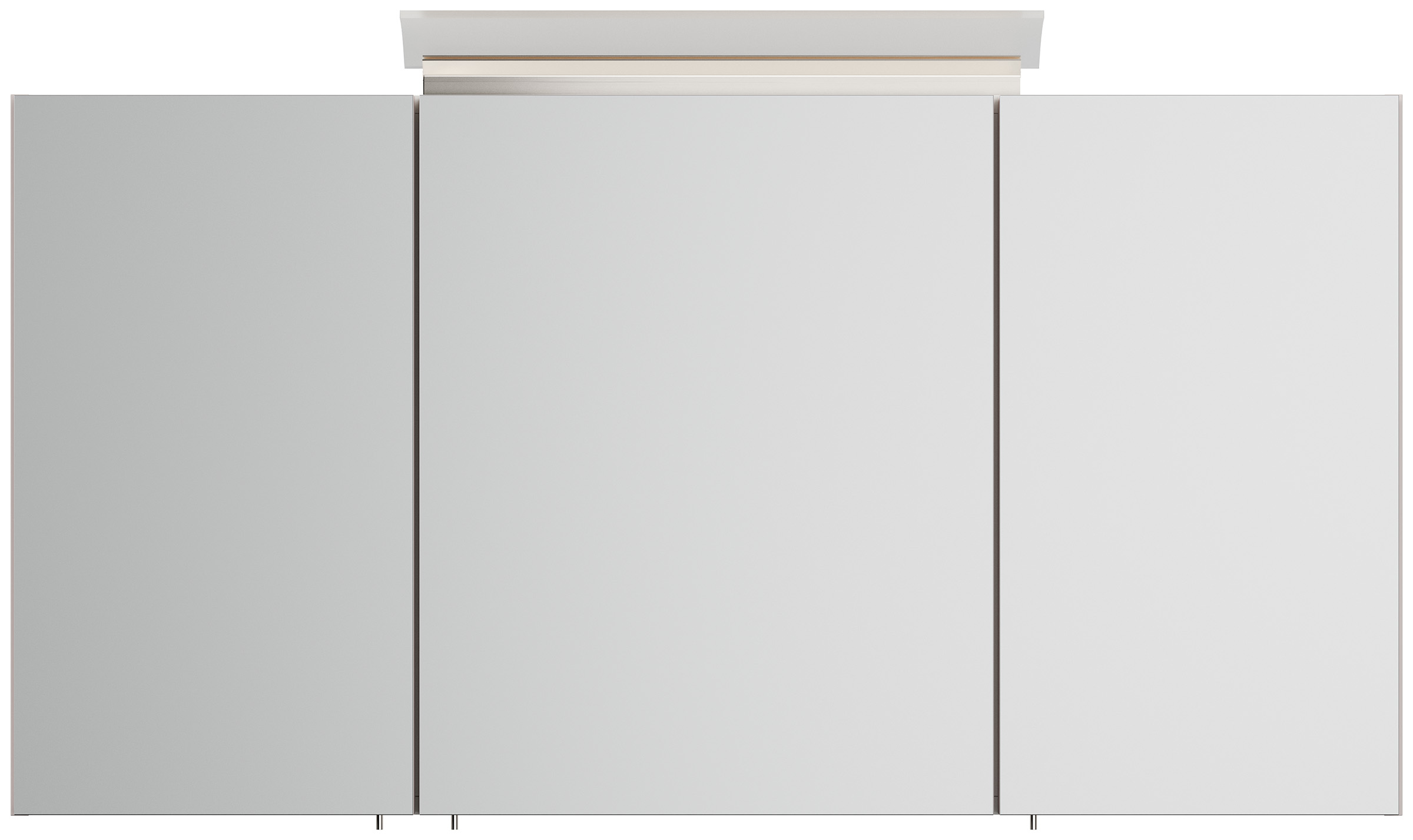 Spiegelschrank 120cm inkl. Design LED-Lampe und Glasböden eiche gold