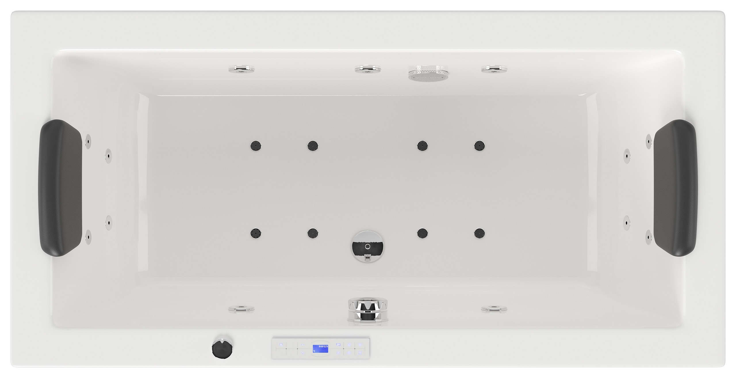 Rechteck Whirlpool Unity 150x75 Made in Germany 22 Düsen Befüllung Überlauf