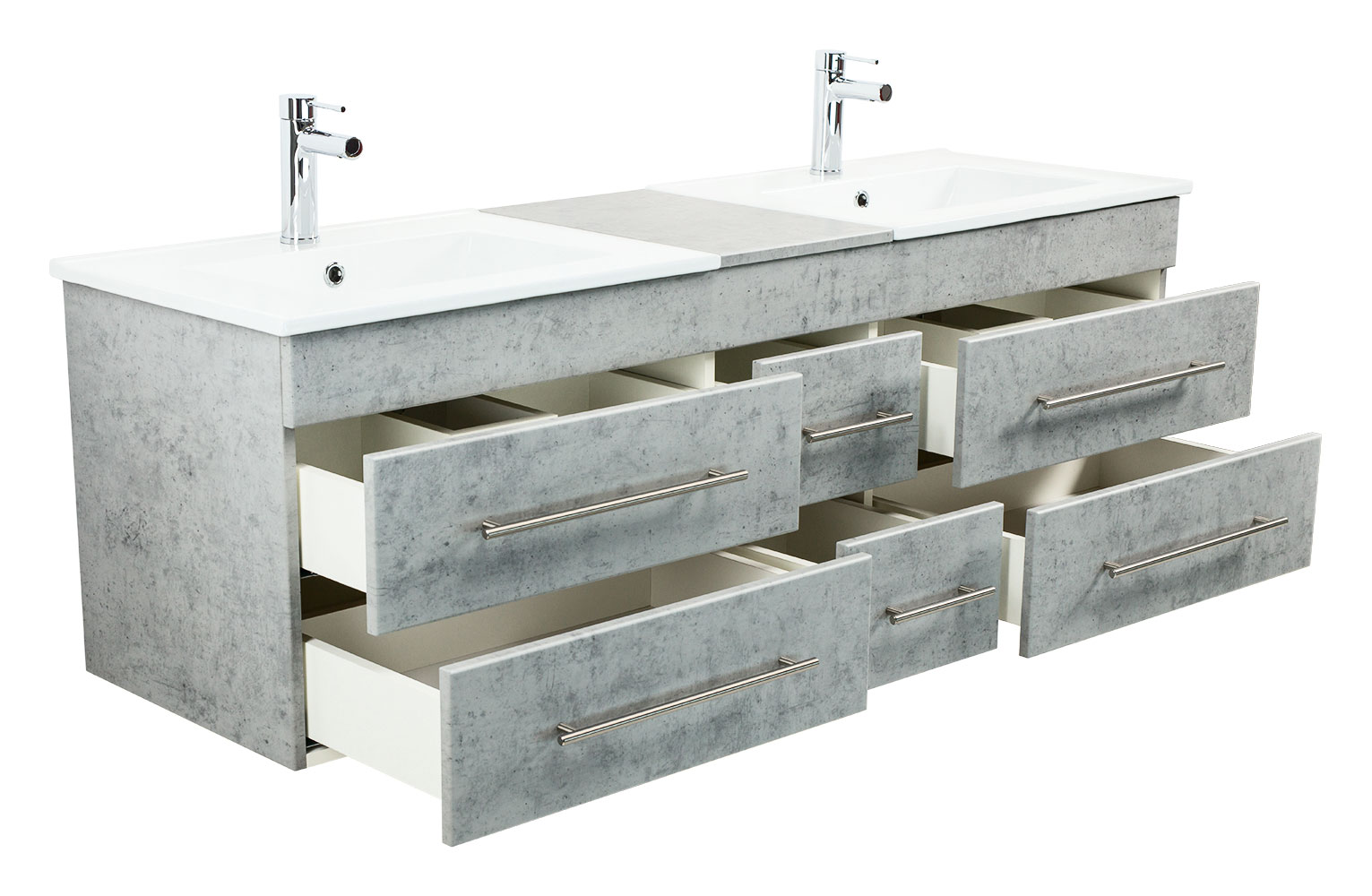 Badmöbel Milano XL 172cm Doppel- Waschtisch SoftClose beton