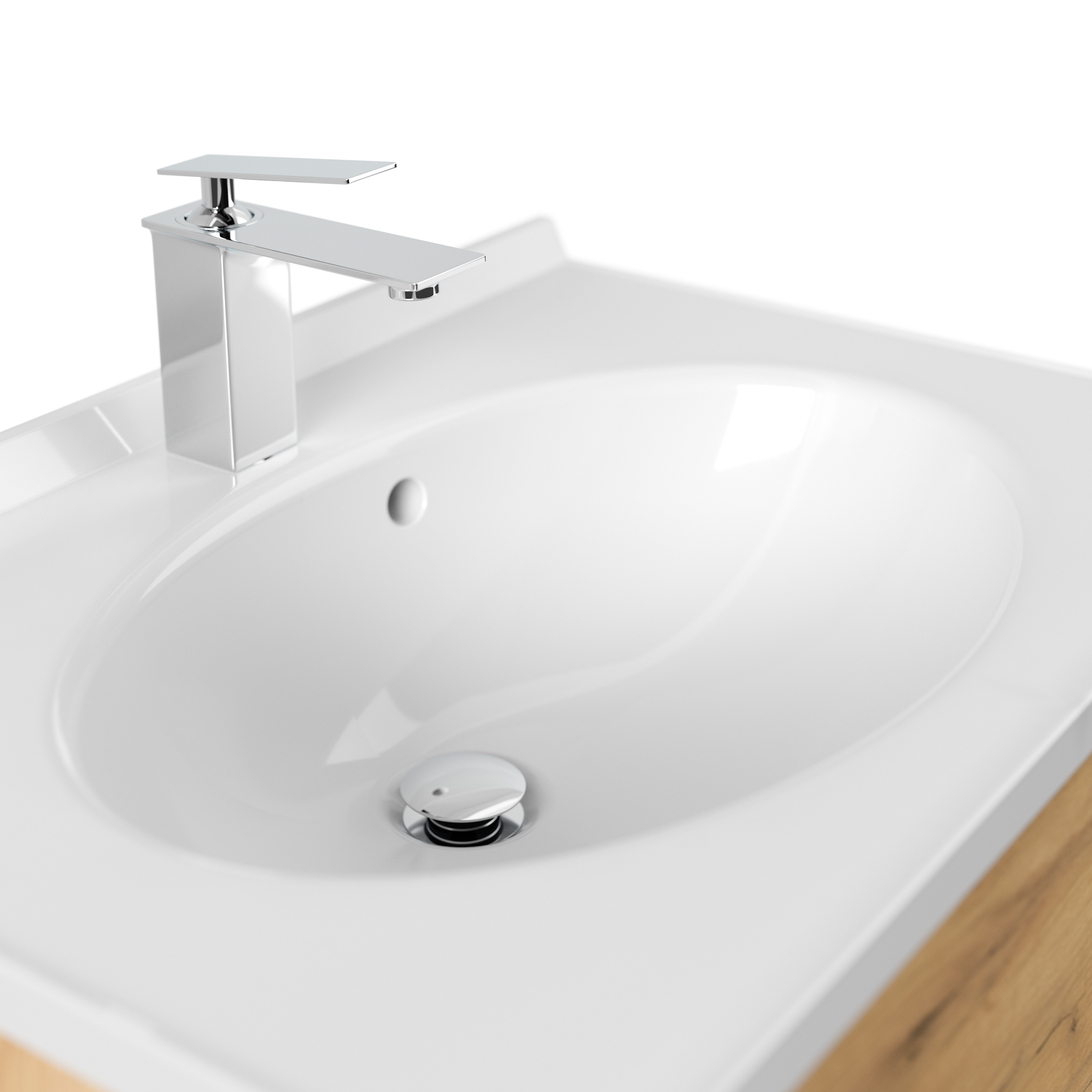 Badmöbel Rina & Waschtisch 70cm 2 Greifraum SoftClose Auszüge eiche gold