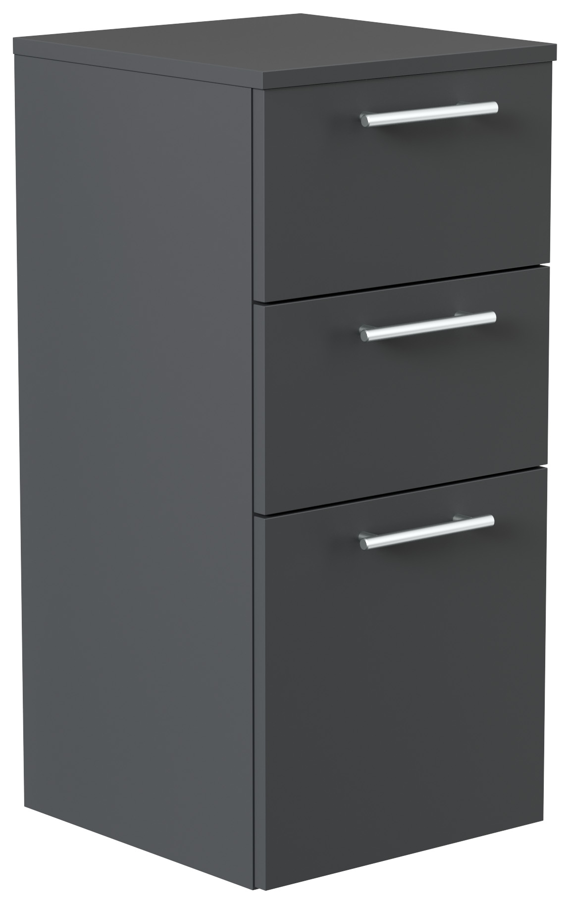 Badschrank-Set - Midischrank 75cm und Hängeschrank 62cm grafit
