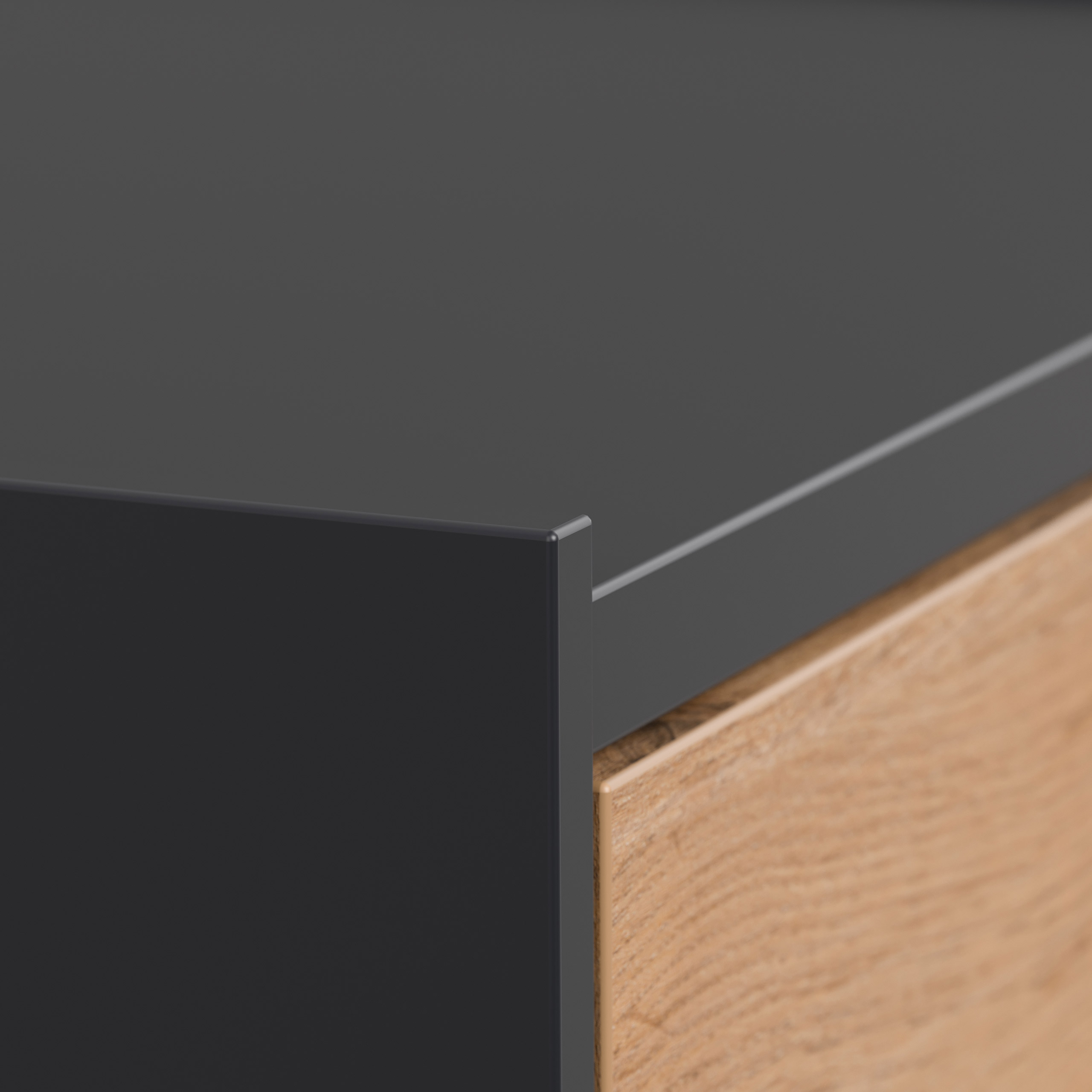 Design Nachttisch Kommode Lux XL 70cm, 3 Pushauszüge Oak für Boxspringbett