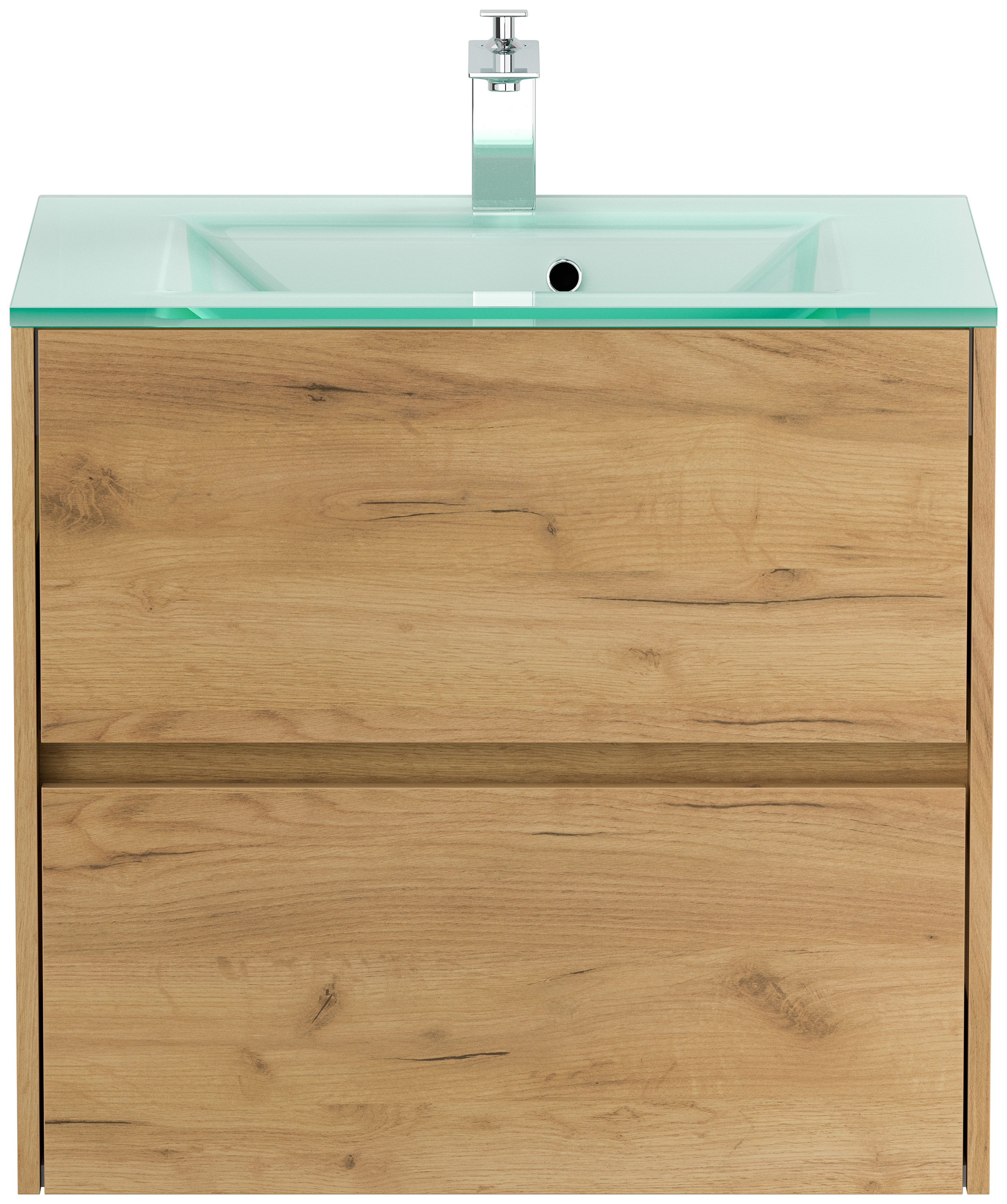 Badmöbel Lina & Waschtisch 70cm 2 Greifraum SoftClose Auszüge eiche gold