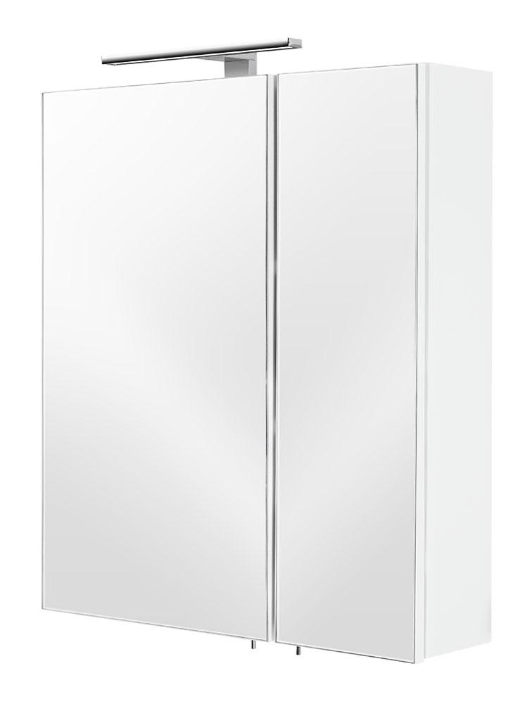 Spiegelschrank 60x68x16cm mit LED Leuchte weiß matt