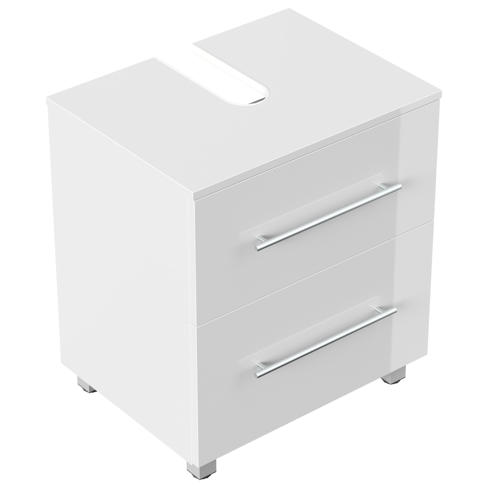 Universal Unterbau auf Standfüßen 55 cm SoftClose weiss hochglanz