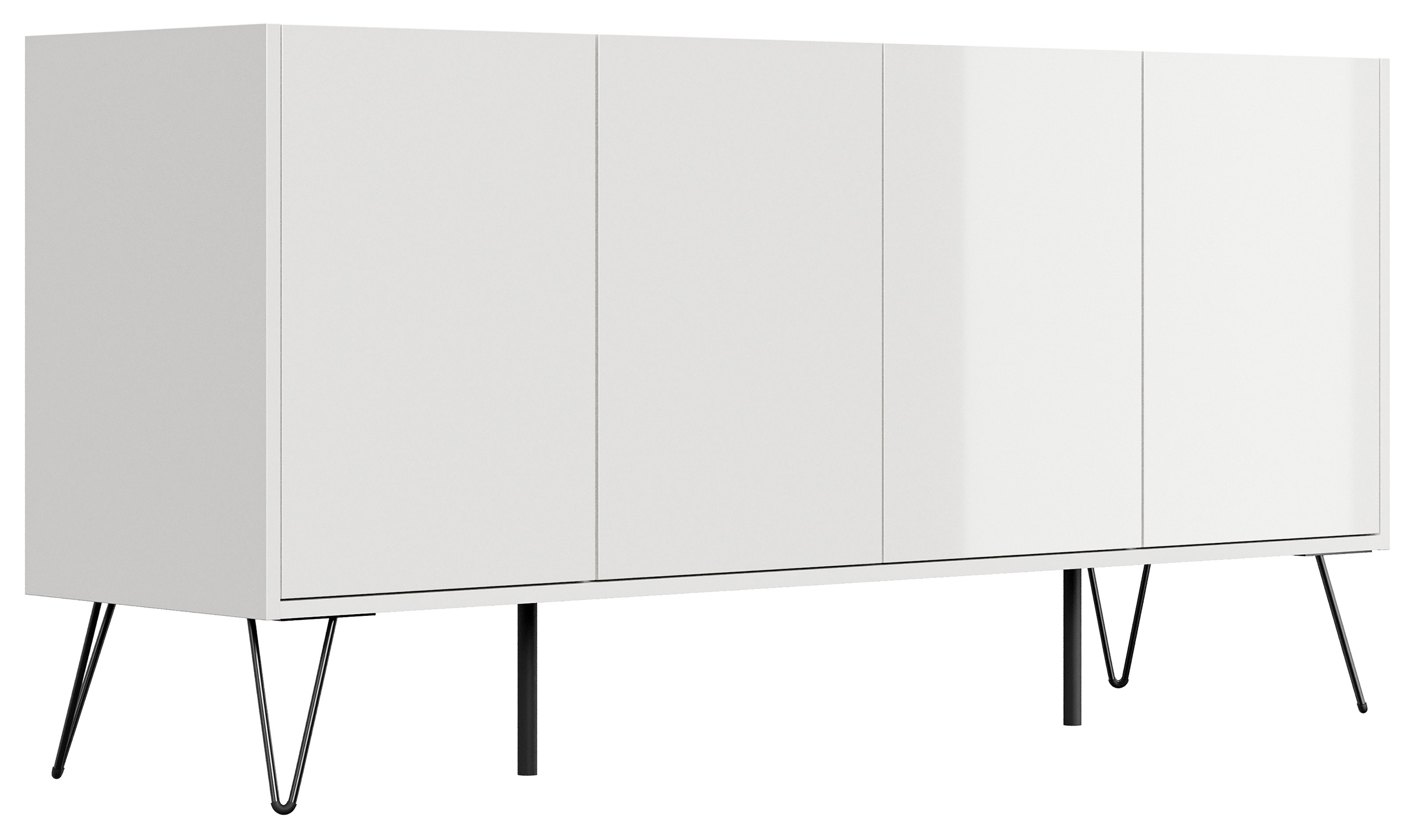 Raumwunder XL Sideboard Kommode Maxim 155cm stehend 4 Türen Grafit/Eiche Top