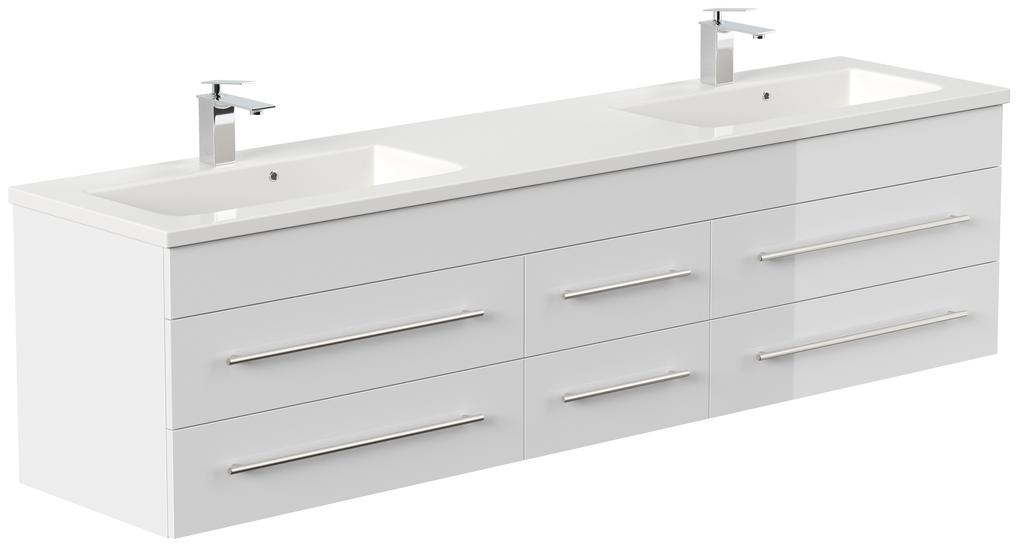 Badmöbel Colossos 200 SoftClose weiss hochglanz