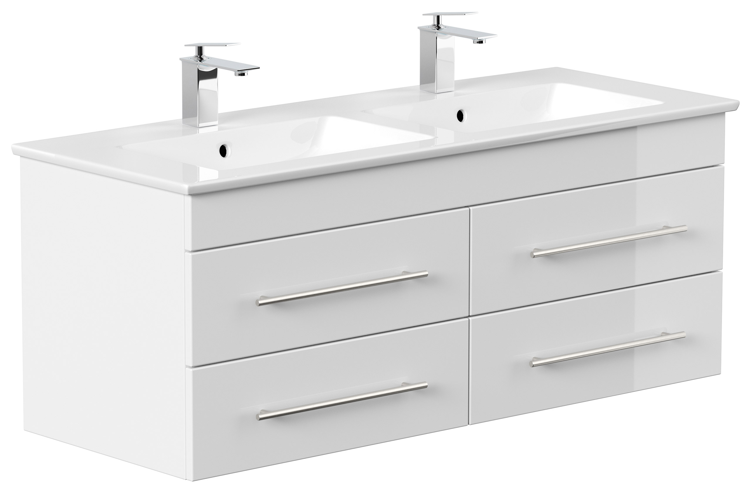 Badmöbel mit Villeroy & Boch Venticello Waschbecken 130 cm Doppel B weiss
