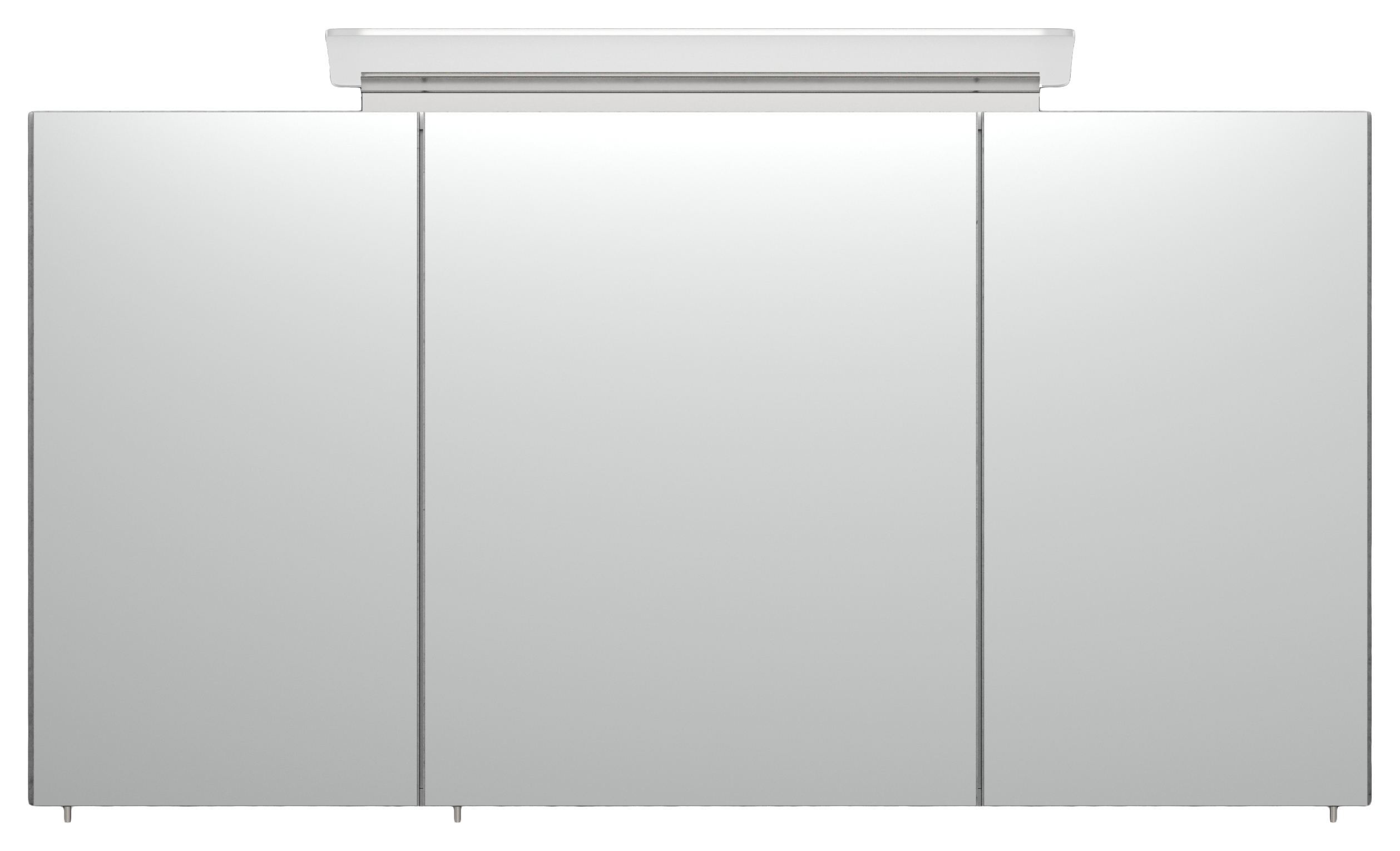 Spiegelschrank 120cm inkl. Design LED-Lampe und Glasböden beton