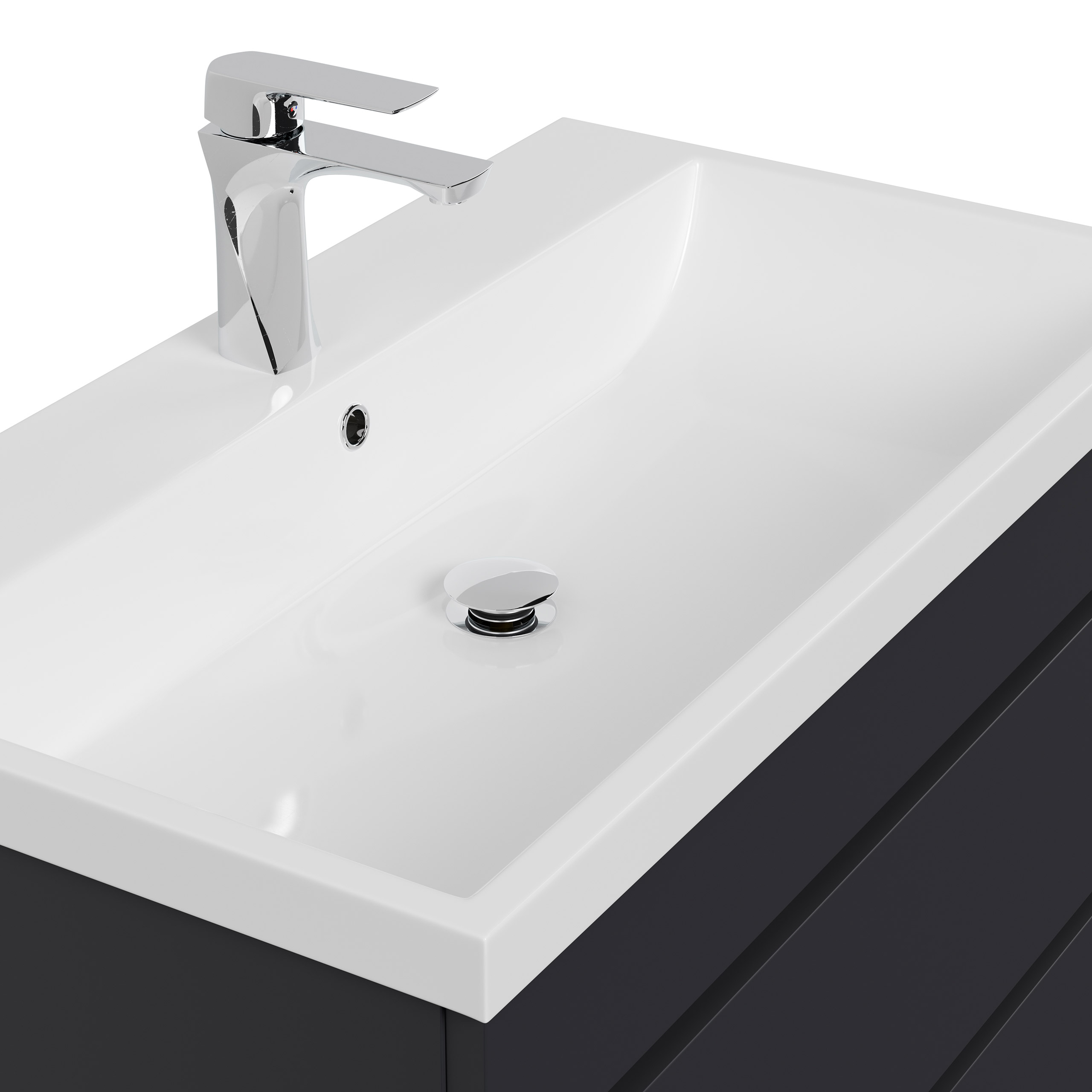 Badmöbel Zero 80cm Pianovo SoftTouch Graphit