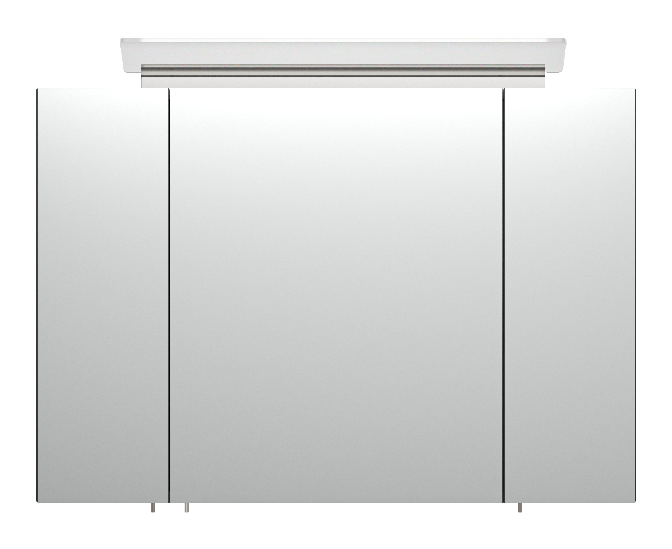 Spiegelschrank 90cm inkl. Design LED-Lampe und Glasböden anthrazit