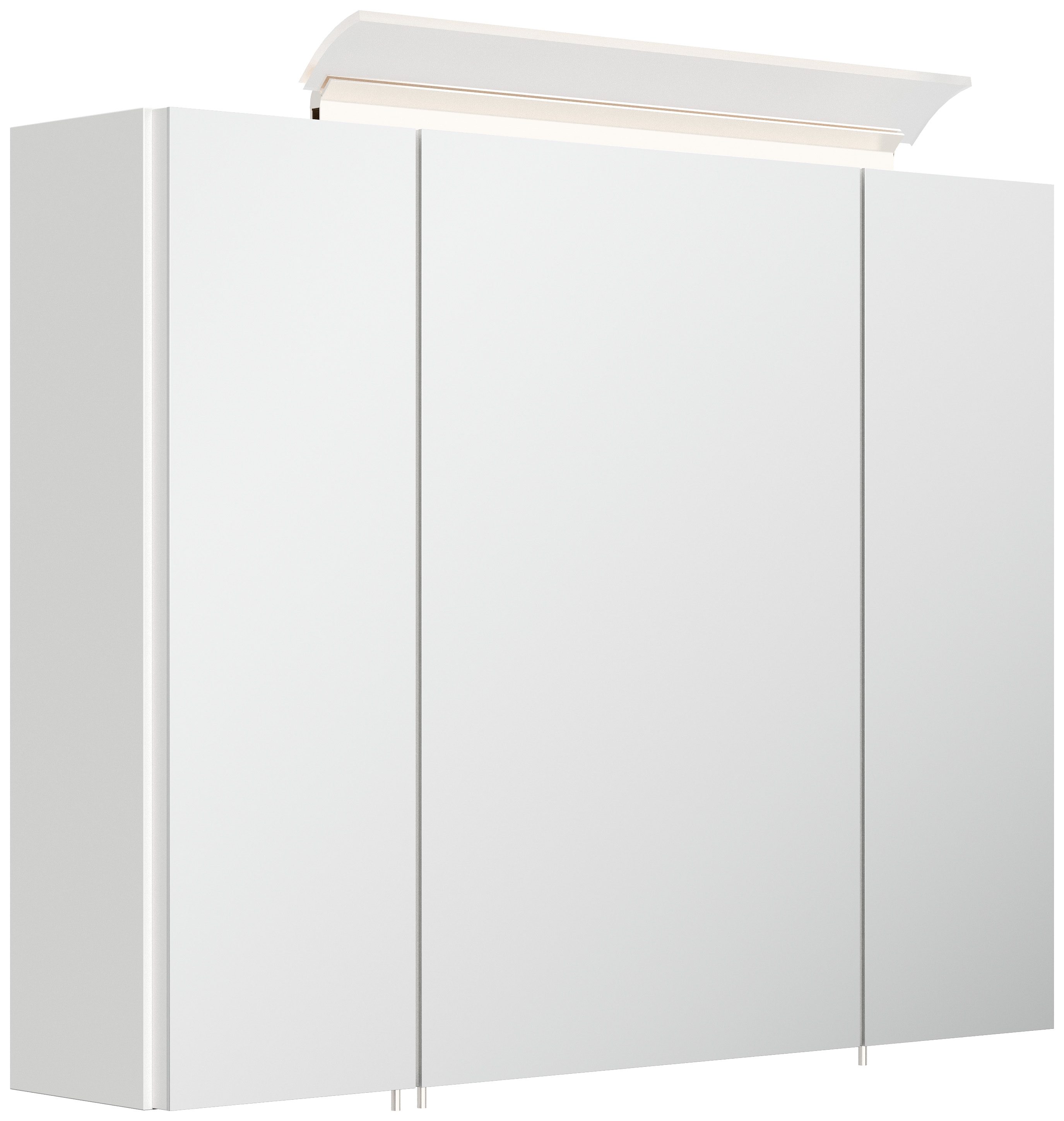 Badmöbelset Taifun 80cm 3tlg mit Spiegelschrank & 3er Boxen Set weiß Hgl