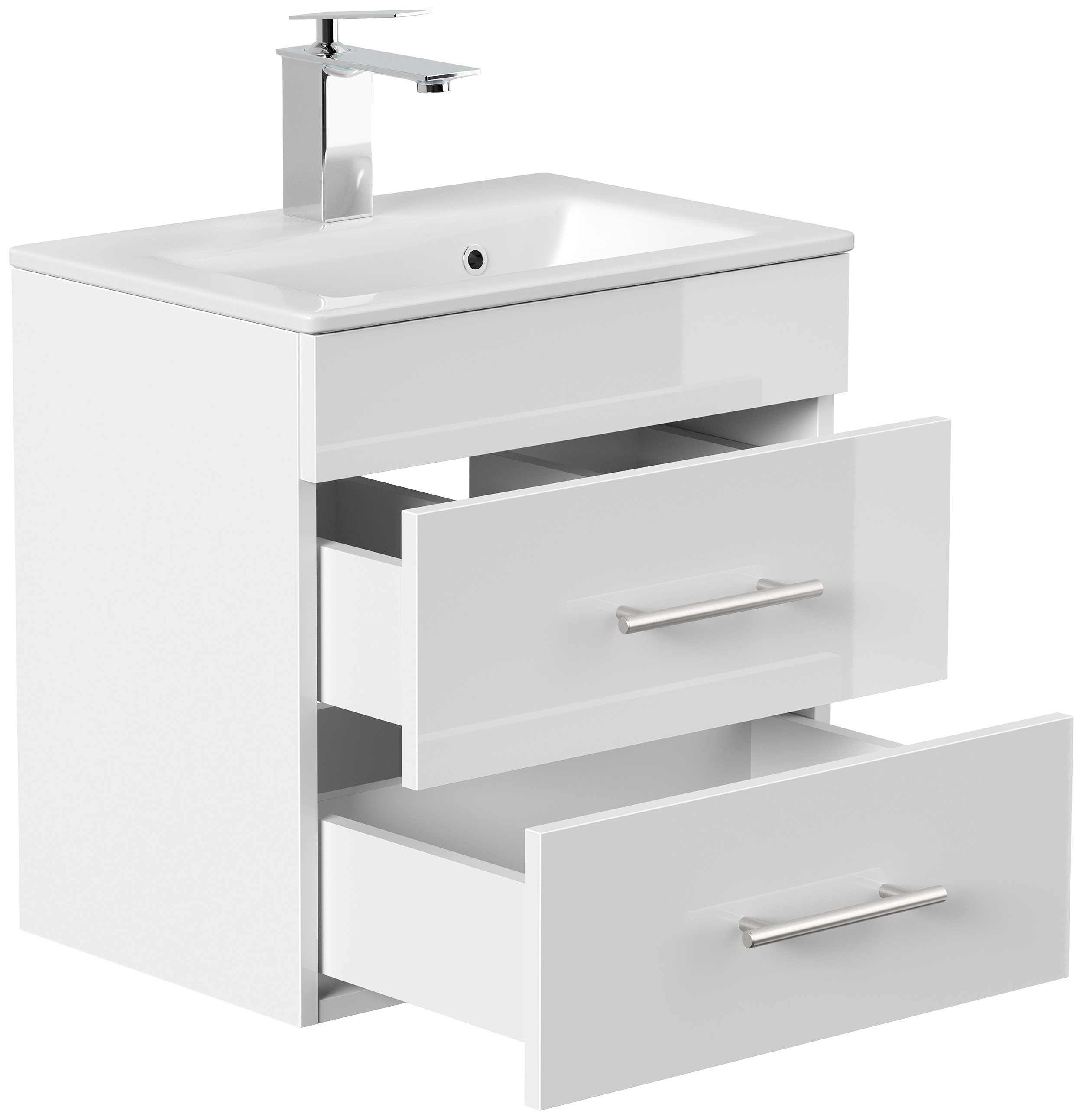 Badmöbel Mars 500 SlimLine SoftClose weiss hochglanz