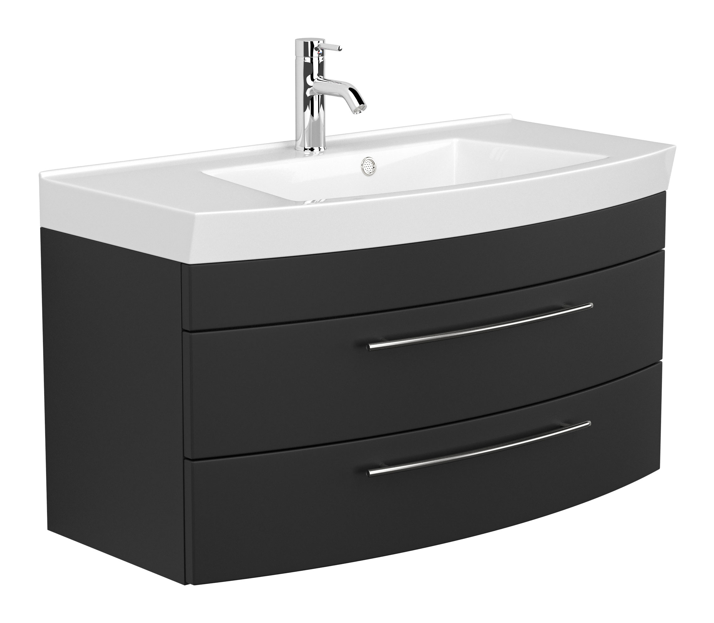 Badmöbel-Set Toscana 100 cm (3-teilig) SoftClose anthrazit