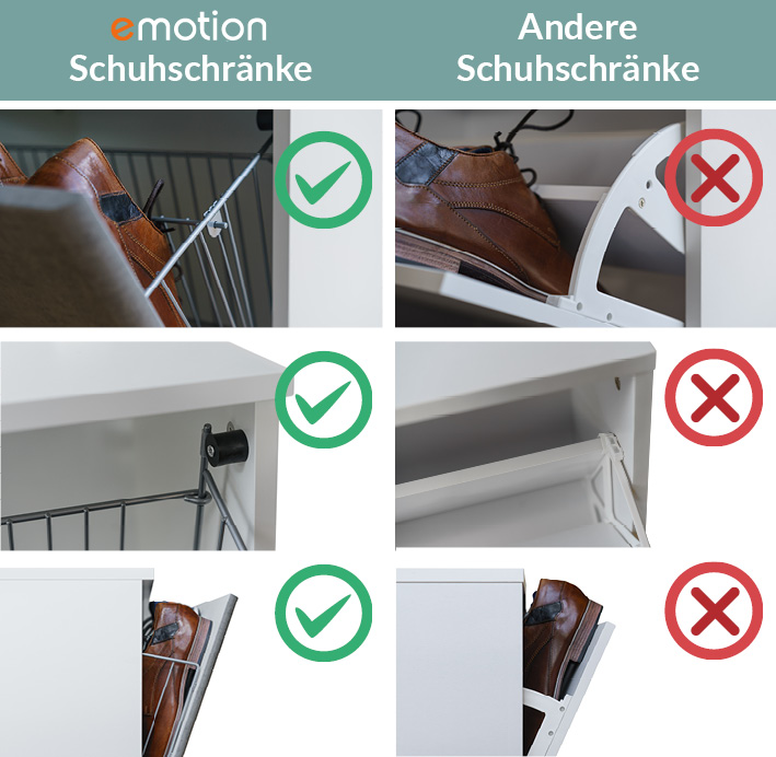 Garderobe Set 012 Frisco 2 tlg Schuhschrank 4 Klappen 16 Paar Weiss-Brombeer