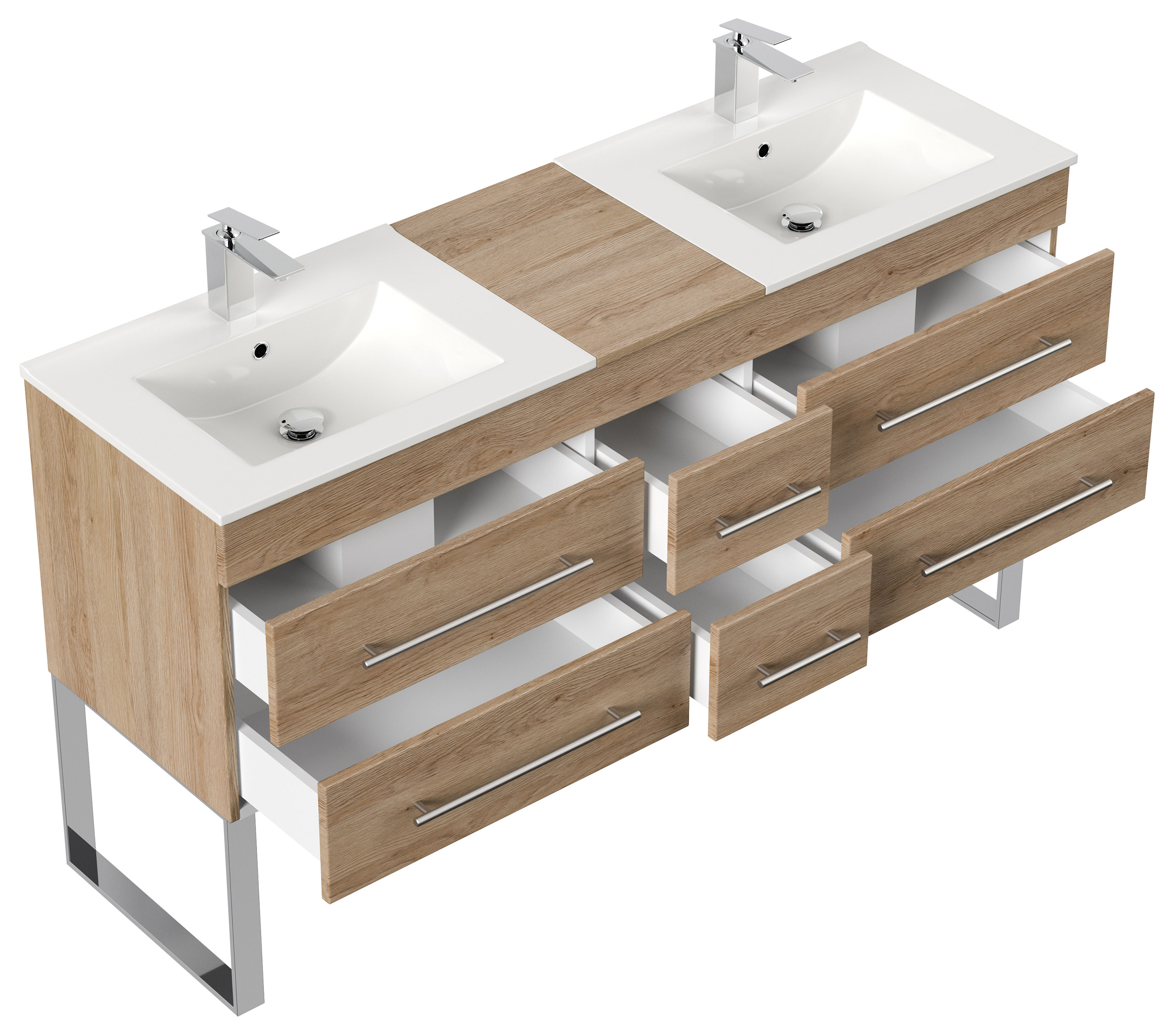 Stand Badmöbel Roma XL SoftClose eiche hell