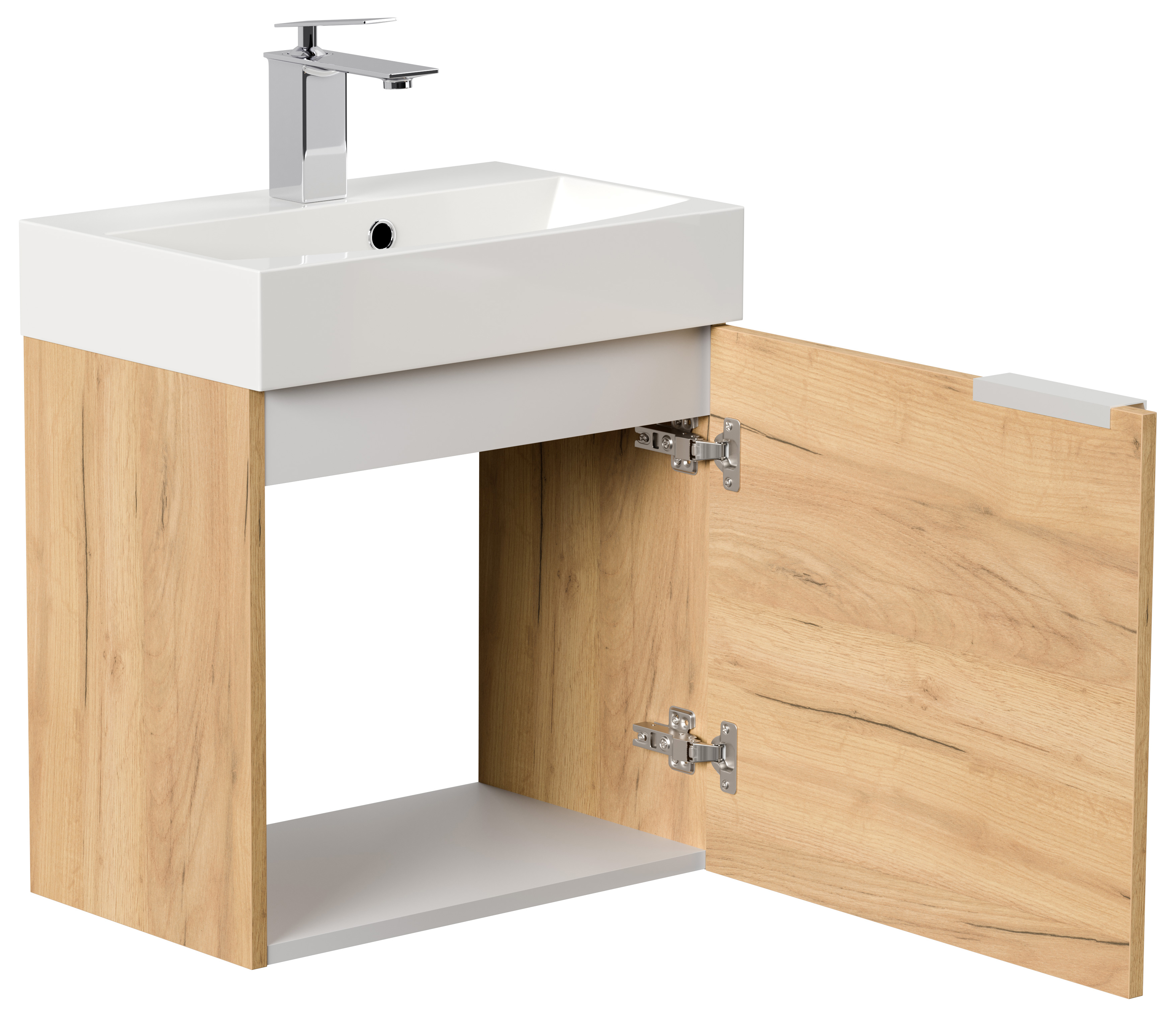 Gäste WC Badmöbel Kubus Slimline 50cm SoftClose eiche gold
