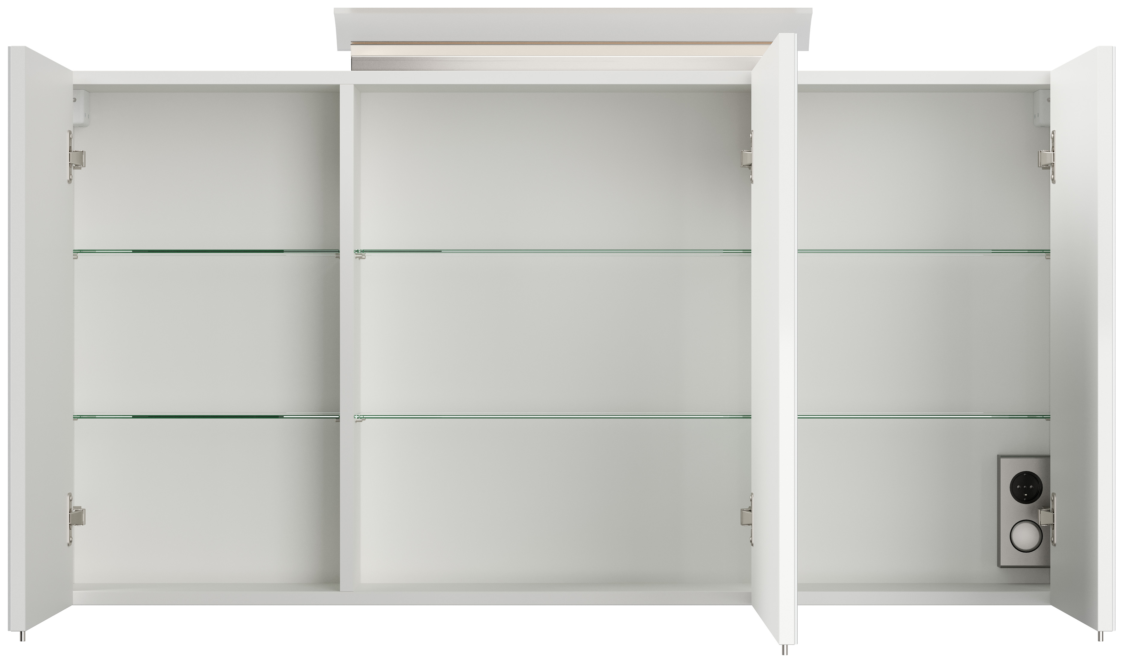 Badmöbelset Helios 5-teilig Spiegelschrank Hoch- Seiten- Midischrank weiss hgl