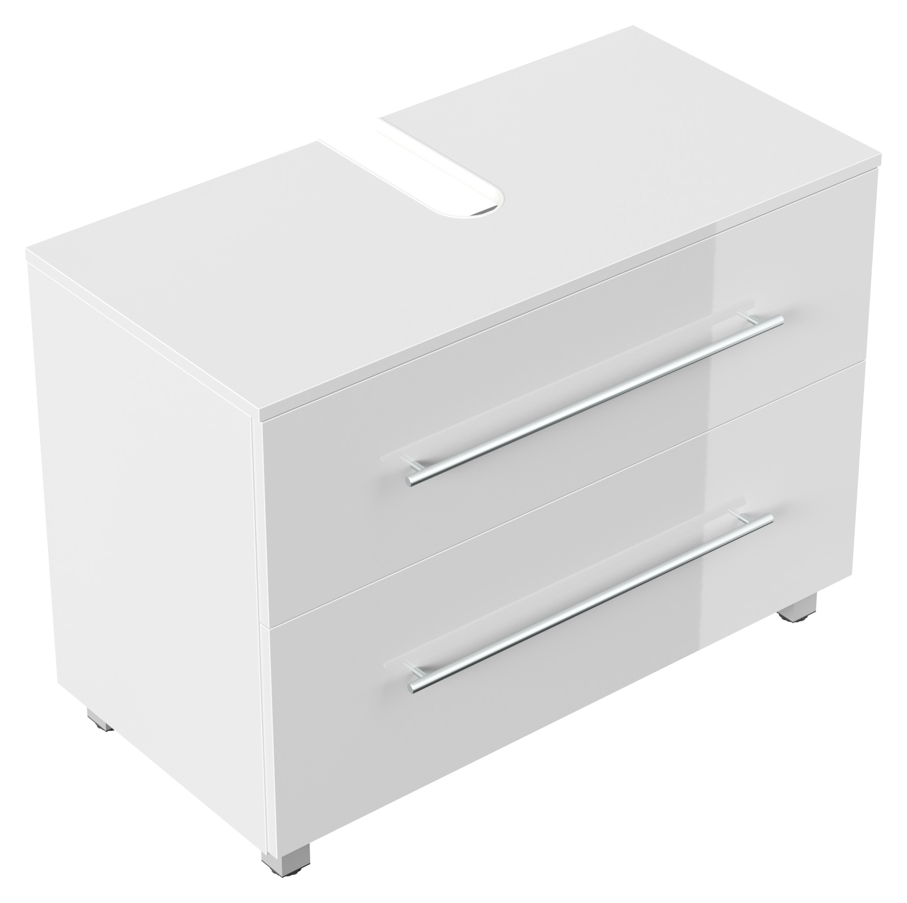Universal Unterbau auf Standfüßen 85 cm SoftClose weiss hochglanz