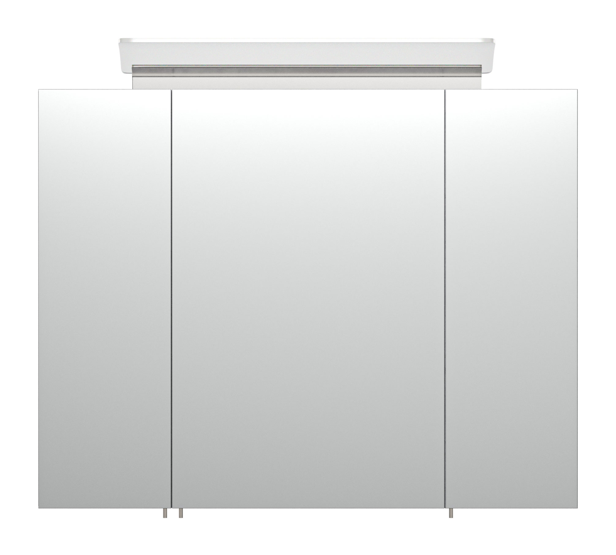 Spiegelschrank 80cm inkl. Design LED-Lampe und Glasböden beton