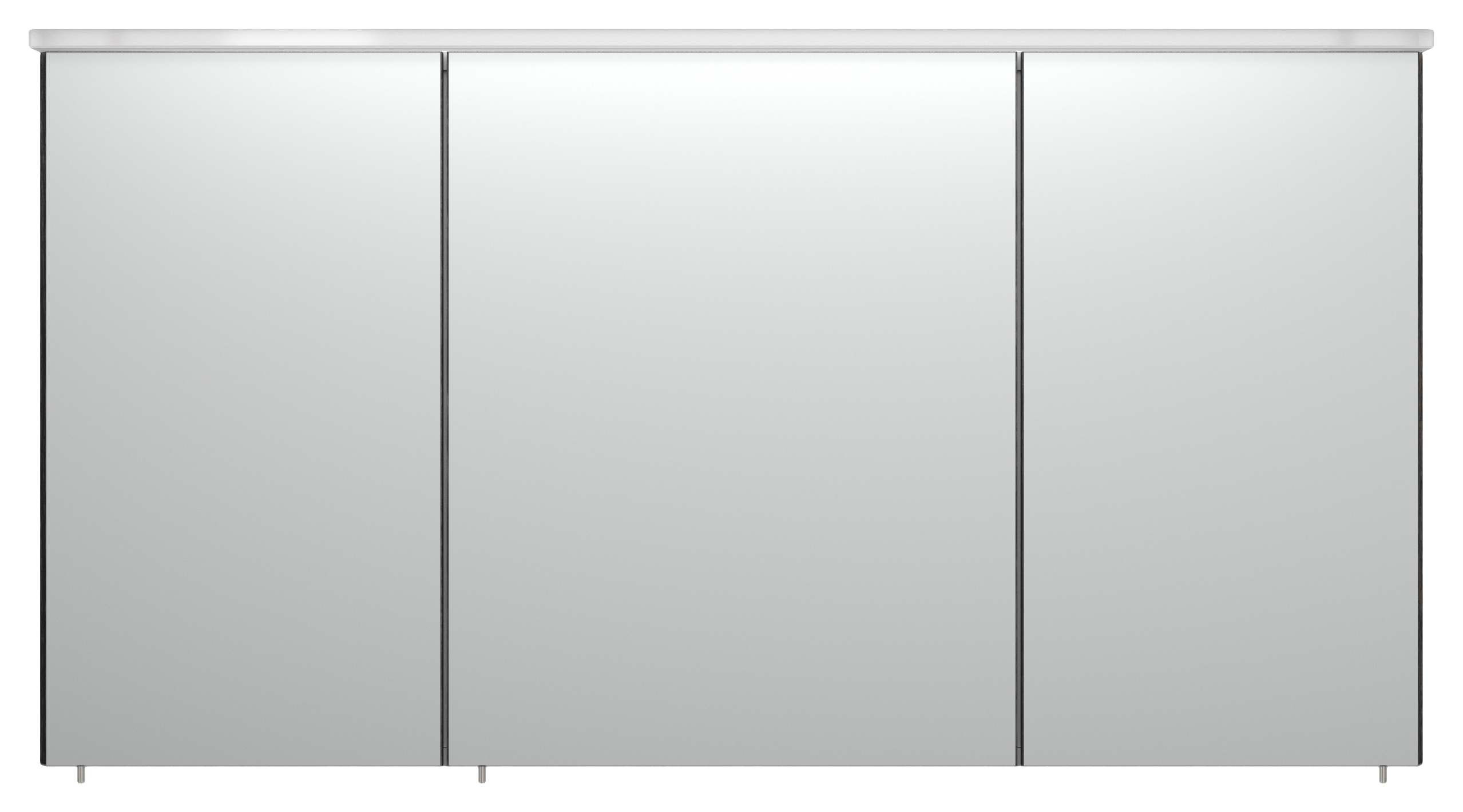 Spiegelschrank 120cm inkl. Design Acryl-Lampe und Glasböden anthrazit gemasert