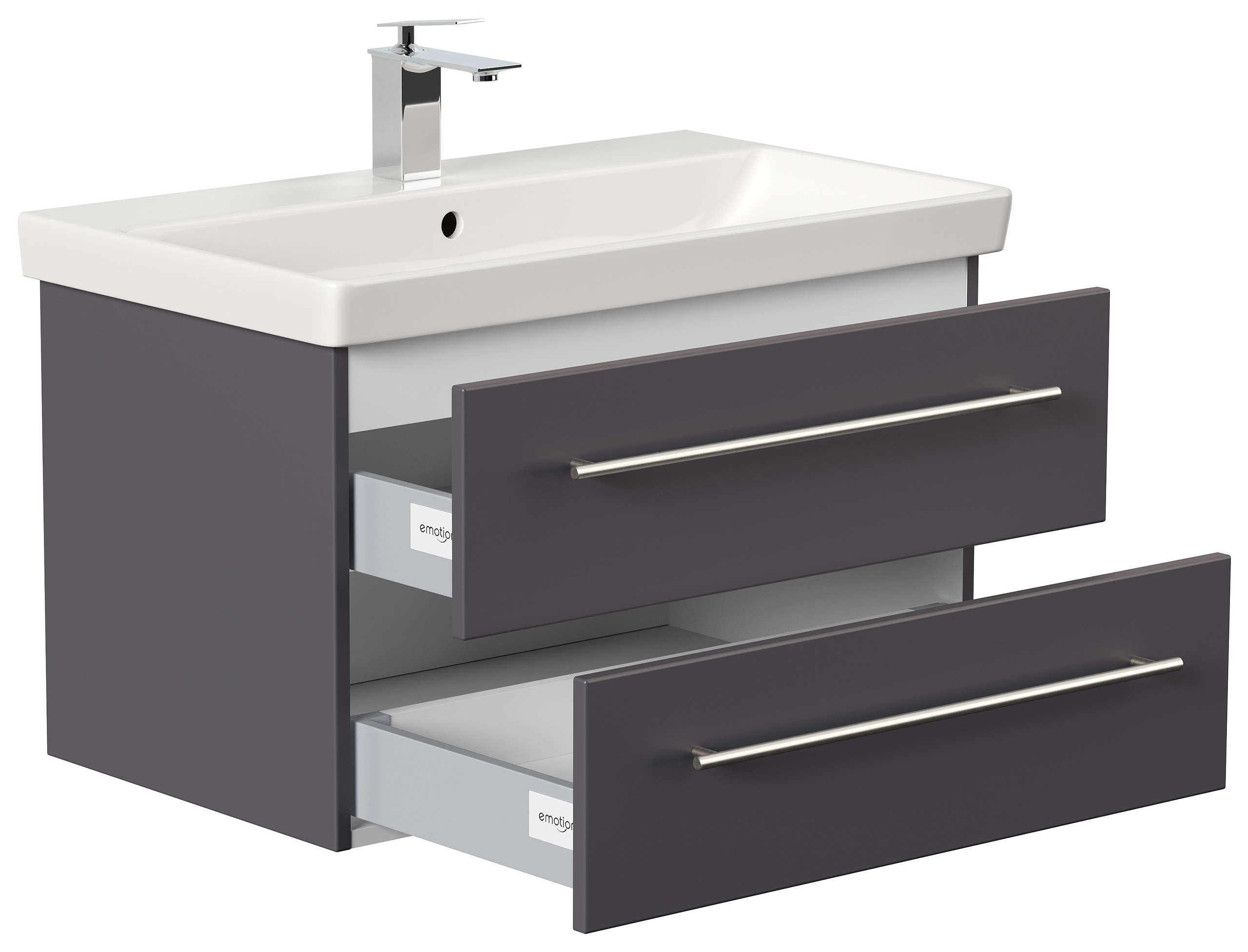 Badmöbel mit Villeroy & Boch Avento Waschbecken 80cm SoftClose anthrazit